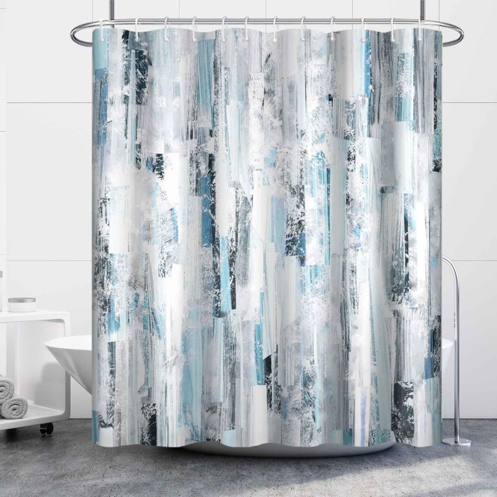 Uiiooazy Boho Waterproof Shower Curtain for Bathroom 72"x72" Gray Blue