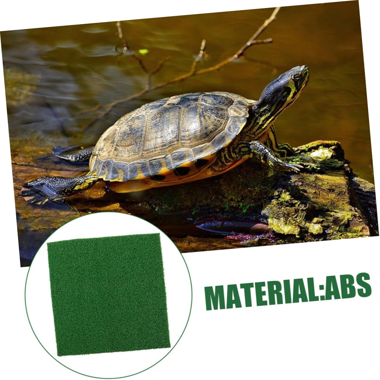 UPKOCH Square Artificial Grass Mat for Turtle Basking Platform Fake Grass Rug Easy Climbing Ramp for Aquatic Habitats and Crafts