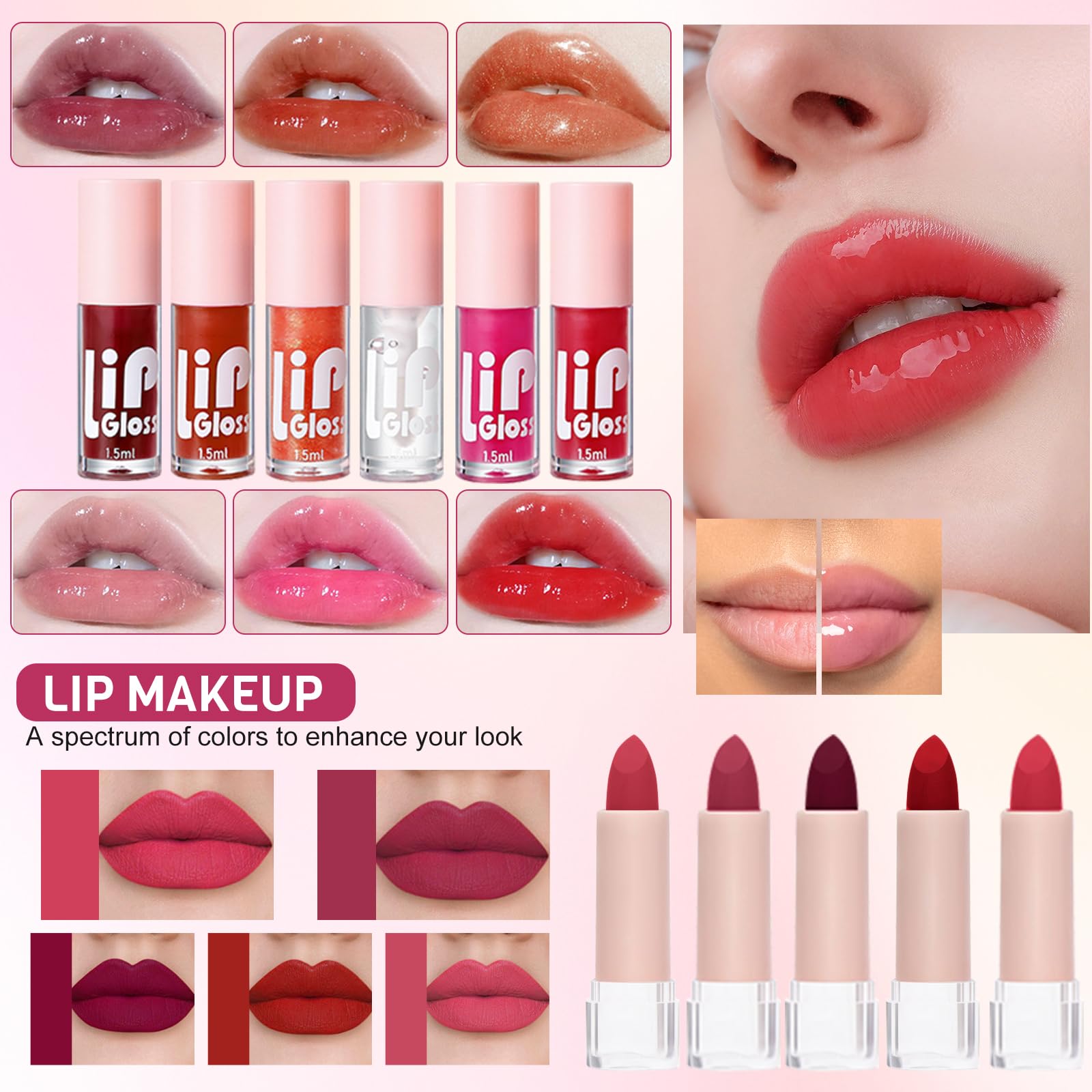 Set Maquillaje Mujer, Set Regalo Maquillaje Adolescentes, Kit de Estuche Maquillaje Profesional Completo con Paleta Sombras de Ojos, Base Líquida, Colorete, Lápiz Labial, Rímel, Gloss Labios, Pinceles