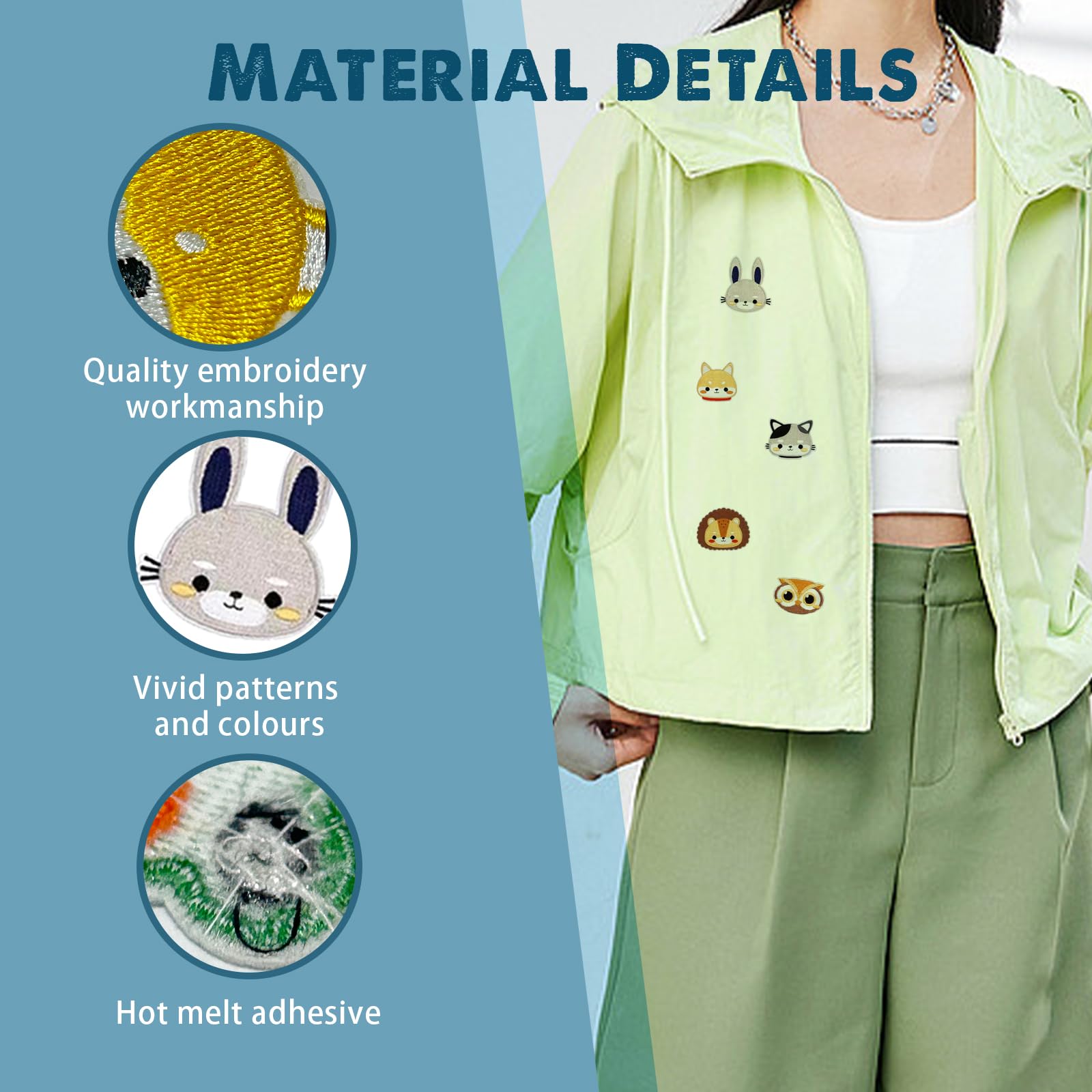 SUPRBIRD Patch Thermocollant, 60 PCS Ecusson A Coue, Ecusson