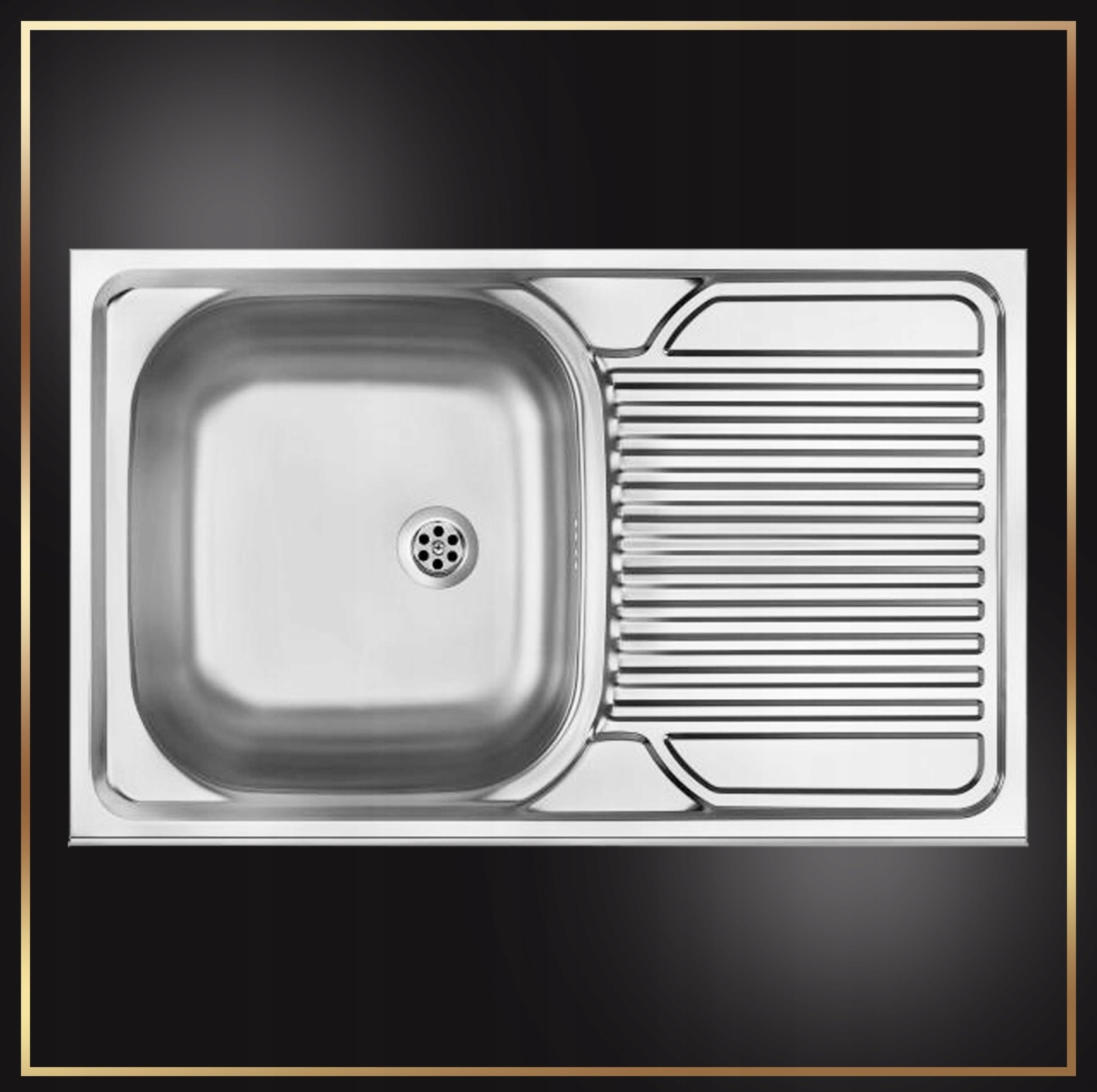 Armoire de cuisine - 80 cm - Chêne Sonoma - Robinet d'évier chromé - 46 cm de profondeur - Siphon prêt à monter - Personnalisable