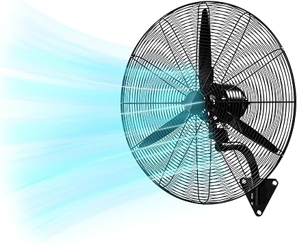 Wall Mount Oscillating Fan 21.7in/26.8in/30.7in, 3-Speed High Velocity Oscillating Fans, Industrial Wall Fan, Poweful Motor,Adjustable Tilt, For Commercial GarageOne Color 55cm/21.7in*65cm/25.6in