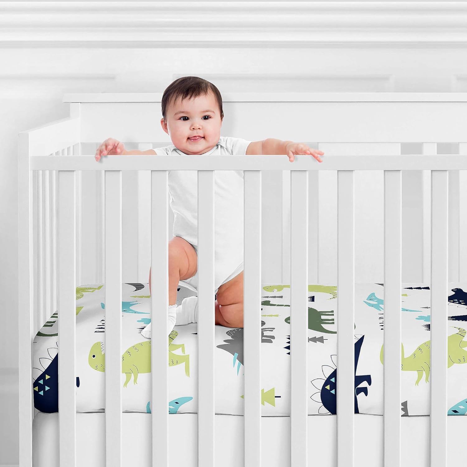 mod dinosaur crib bedding