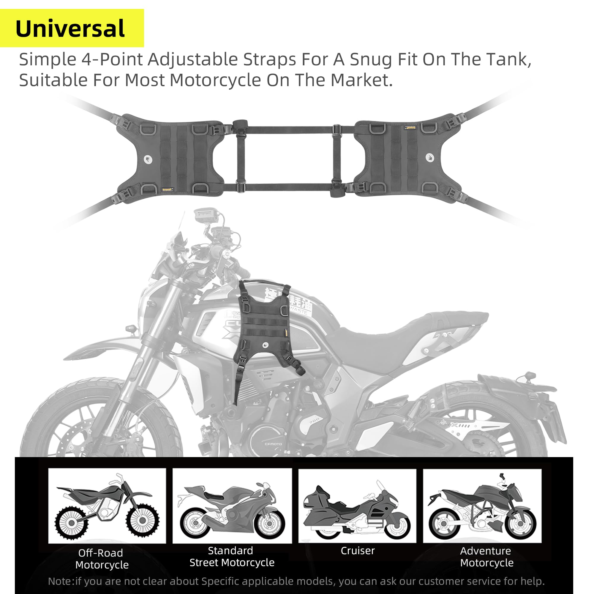 Rhinowalk Motorrad-Tank-Seitentasche Universal Satteltaschen Montagebasis