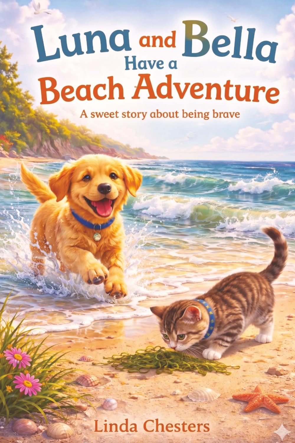 Luna and Bella have a Beach Adventure: A sweet story about being Brave (Luna and Bella, the puppy and the kitten.)