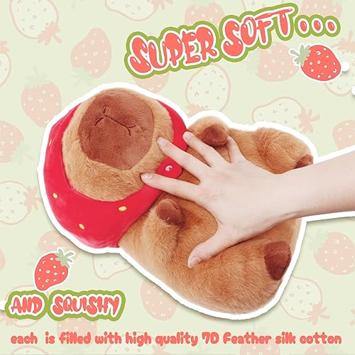 Miniatura 3 de RichRabbit Lindo Capybara - Peluche de Capibara de peluche, juguetes de peluche para abrazar, regalos para niños, felpa marrón, sombrero
