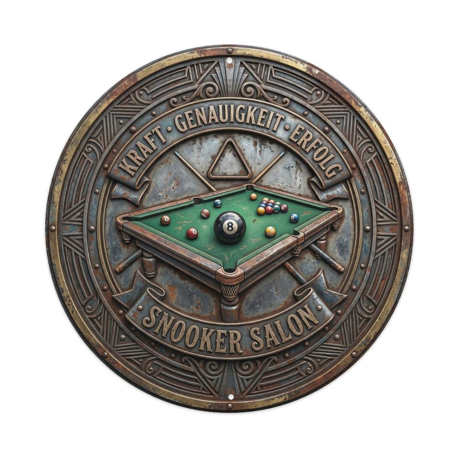 Cwbufd Vintage Style Power Accuracy Success Snooker Parlor Vintage Metal Tin Sign Plaque Wall Decor For Cafe, Club Bar, Office, Garden Metal Poster 8X8inch