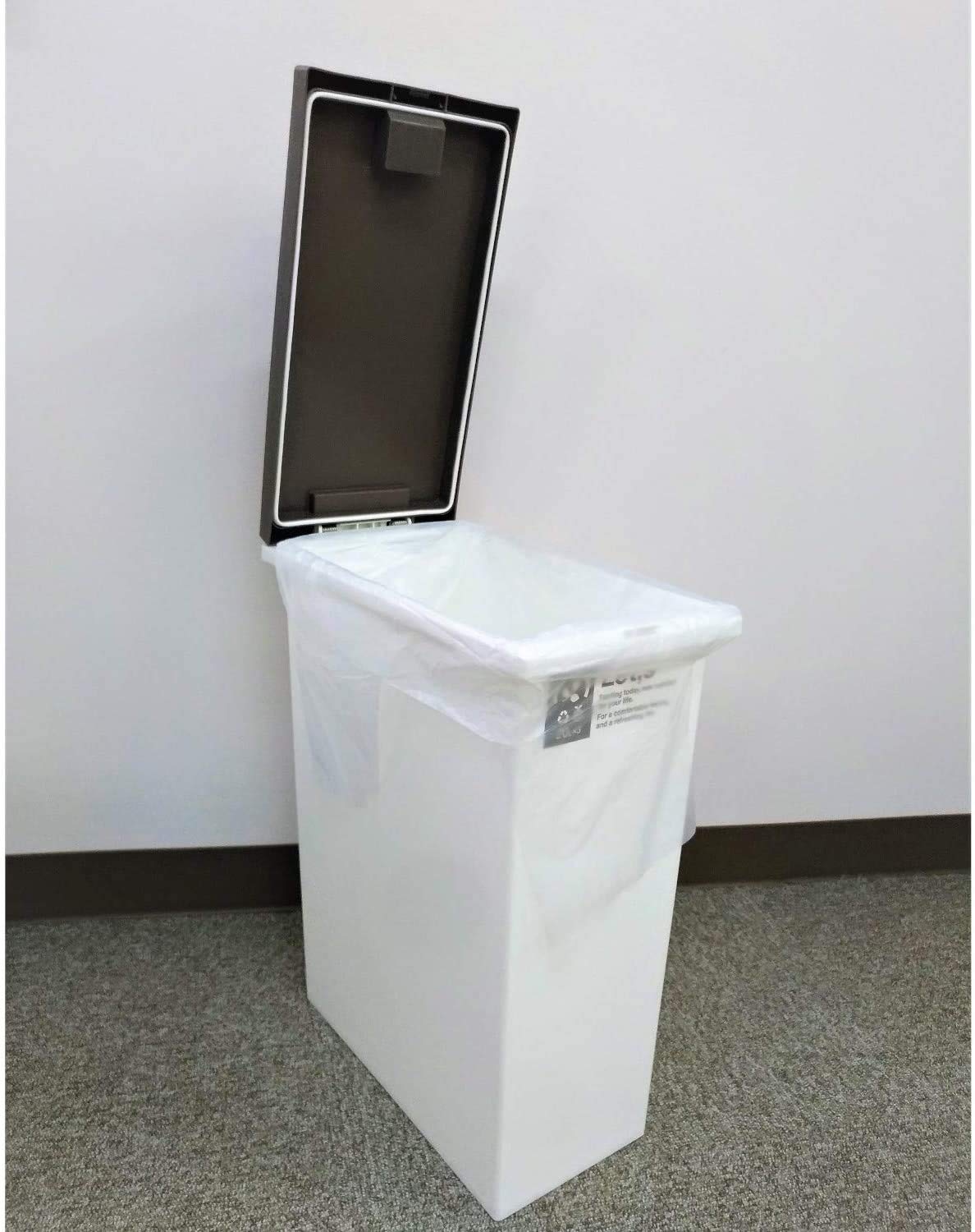 Japax MS-39 worki na śmieci z uchwytem, białe, przezroczyste, 30 l, szerokość 19,7 x wysokość 85,1 cm, grubość 0,0005 cala (0,013 mm), pomieści więcej niż tradycyjny produkt, 50 sztuk