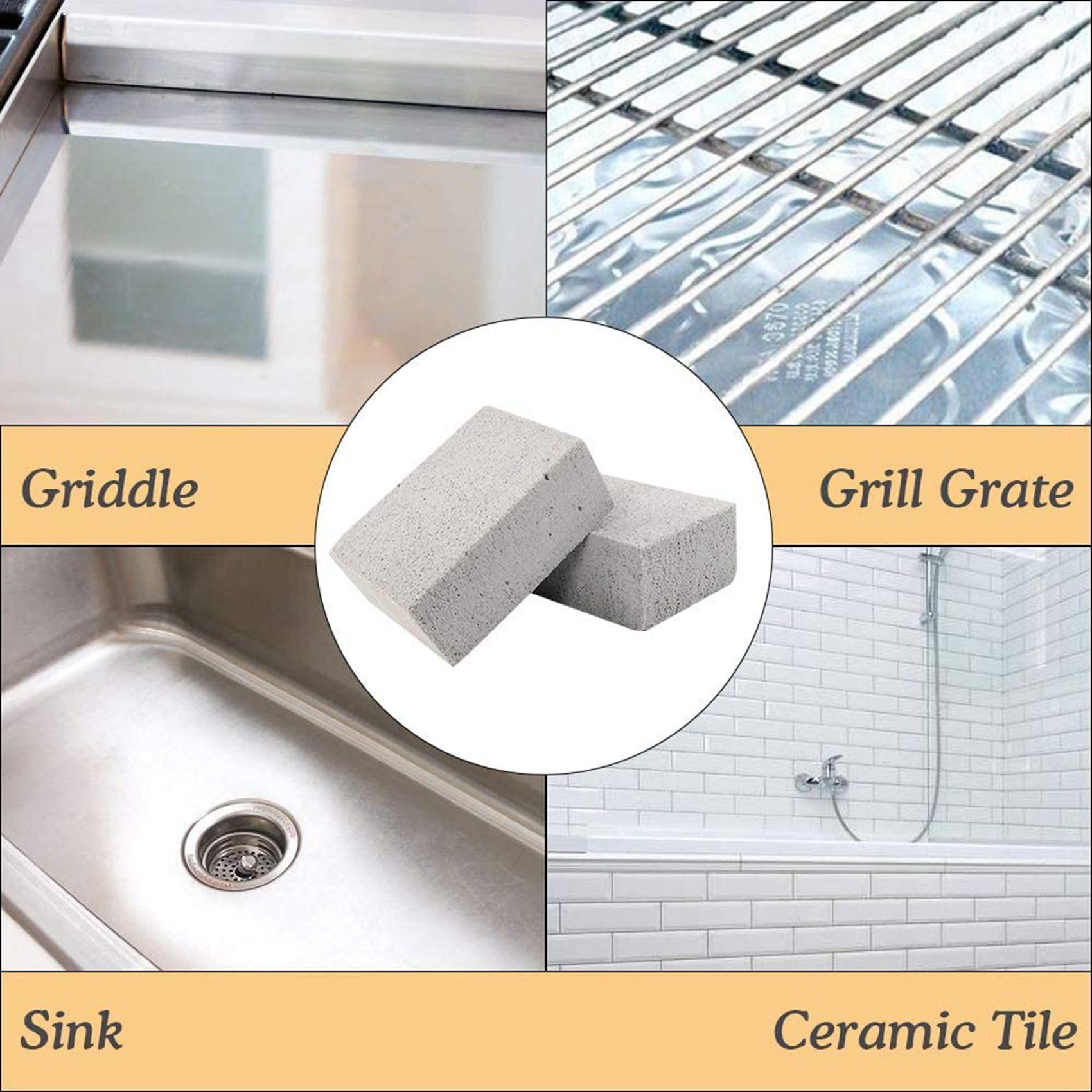 Lot de 24 Pierres Ponces en Bloc Briques Nettoyage pour Plaque de Cuisson pour Barbecue pour Enlever Les Grilles de Barbecue, Les Grilles, Les Cuisinières à Dessus Plat et Piscine