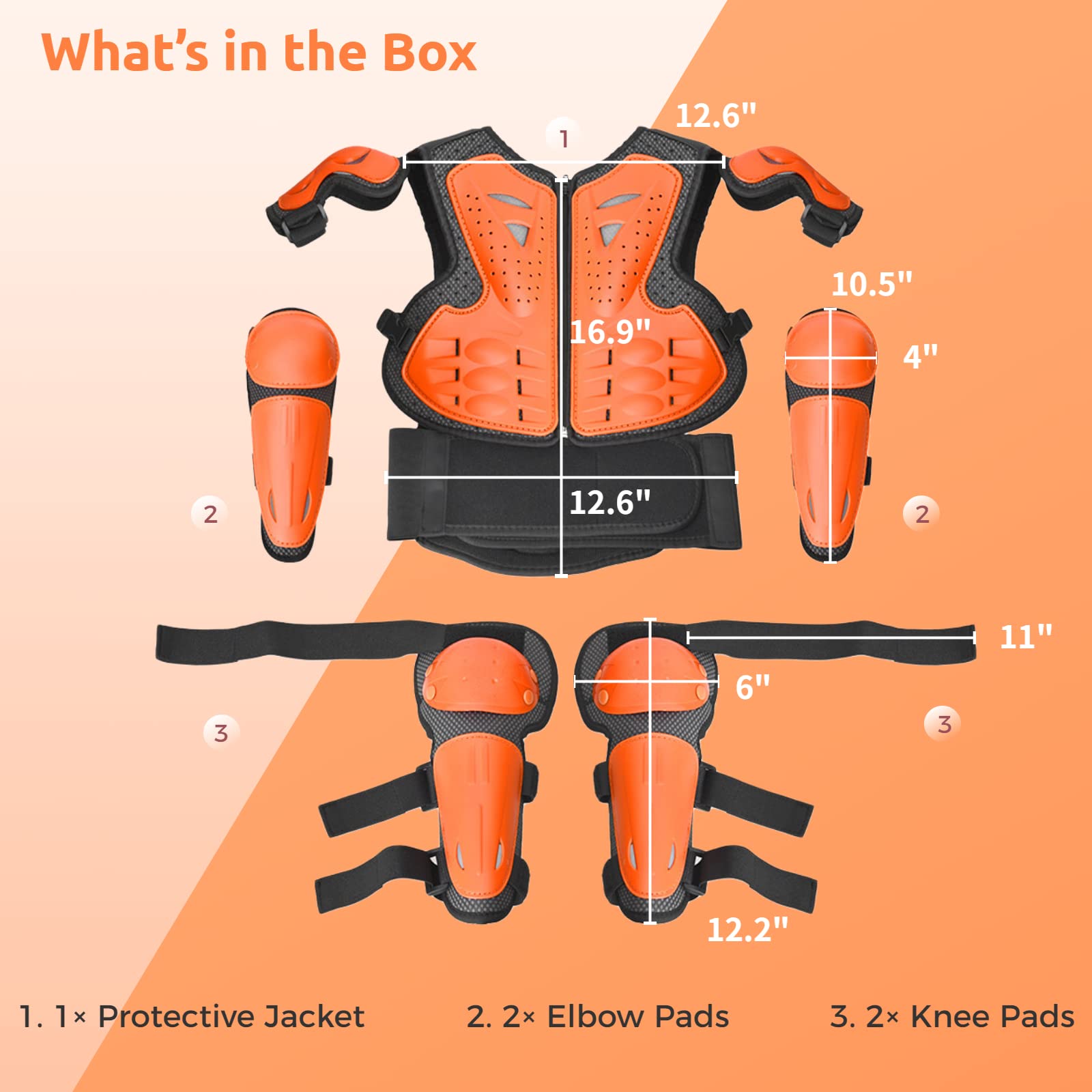 JUSTDOLIFE Équipement De Protection De Moto pour Enfant, 5 PièCes GenouillèRe Respirante CréAtive Equipement Moto Cross Enfant pour Tout-Terrain Cyclisme Ski Patinage