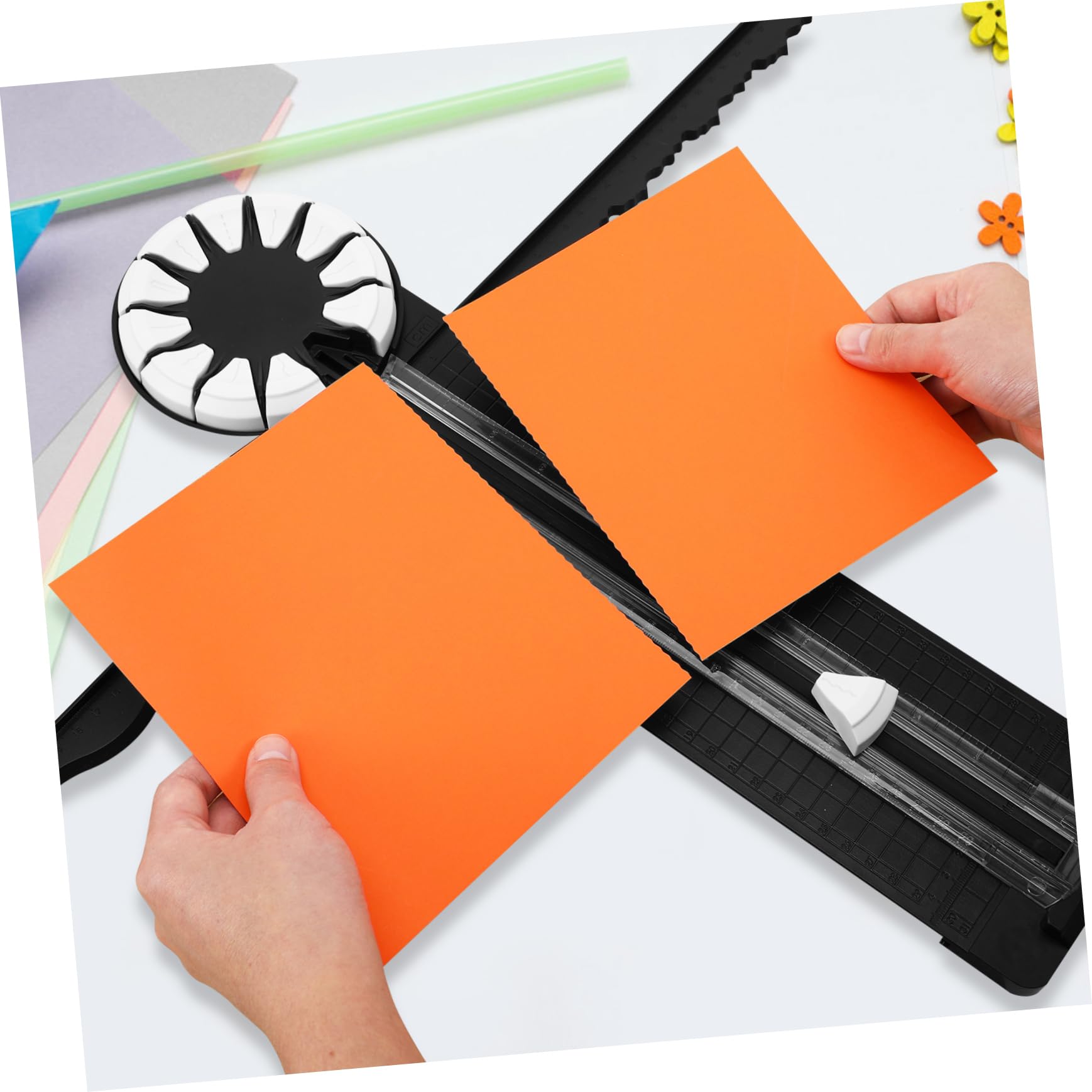 NUOBESTY Cortador de Bordes de Papel, Máquina de Corte de Plástico Negro, Alta Precisión para Fotos y Papel Grueso en Manualidades y Scrapbooking
