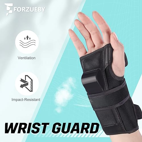 Miniatura 3 de Forzueby Rodilleras para adultosniños, coderas, muñequeras 6 en 1, juego de equipo de protección para patinaje en línea, monopatín, BMX, etc.