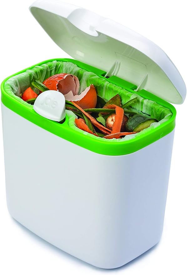 Joie Countertop Compost Bin, White/Green, 2.7 L/91 oz Amazon.ca Home