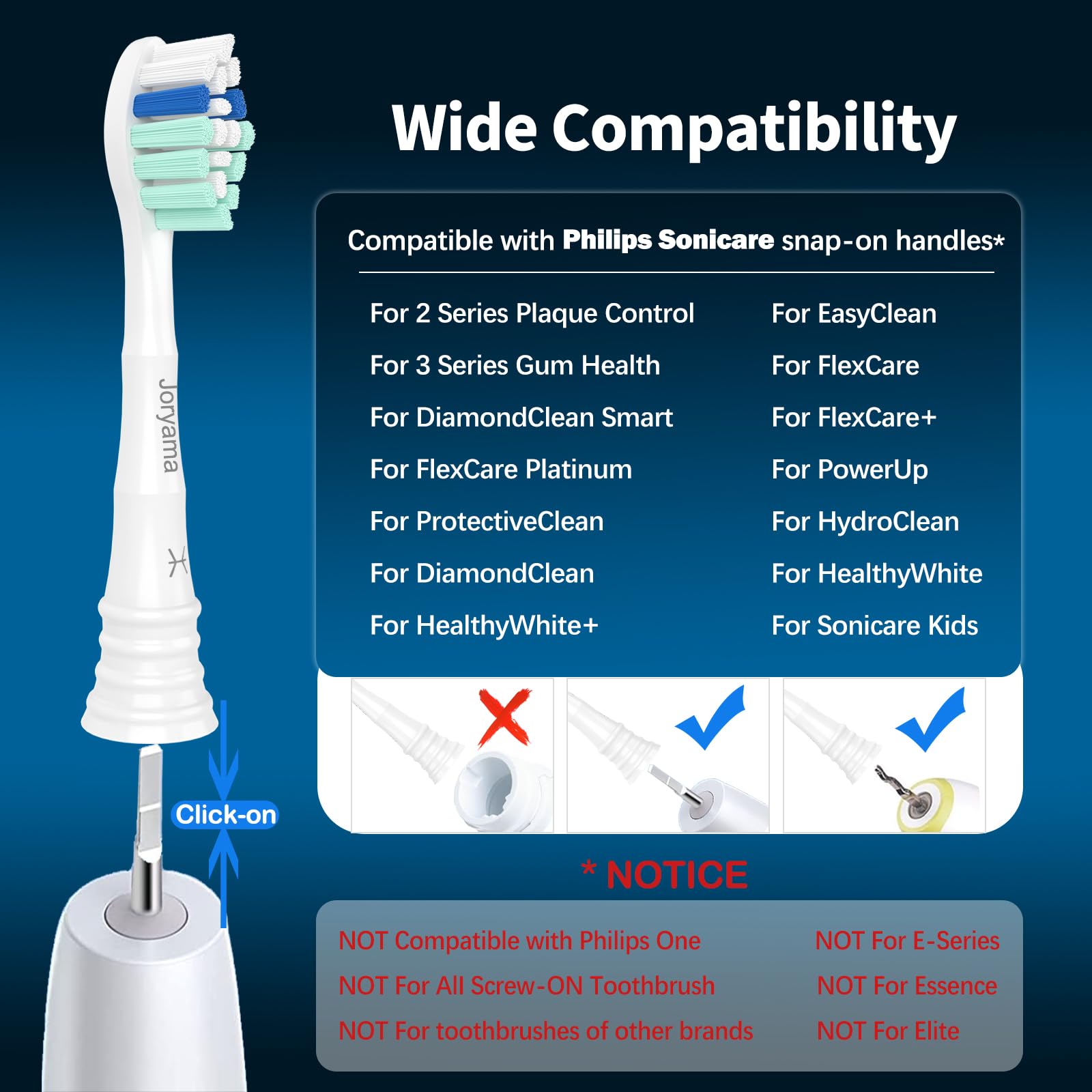 Cabezales de repuesto para cepillos de dientes Philips Sonicare, cabezal de cepillo de repuesto eléctrico compatible con cepillo de dientes eléctrico Phillips Sonicare, paquete de 8