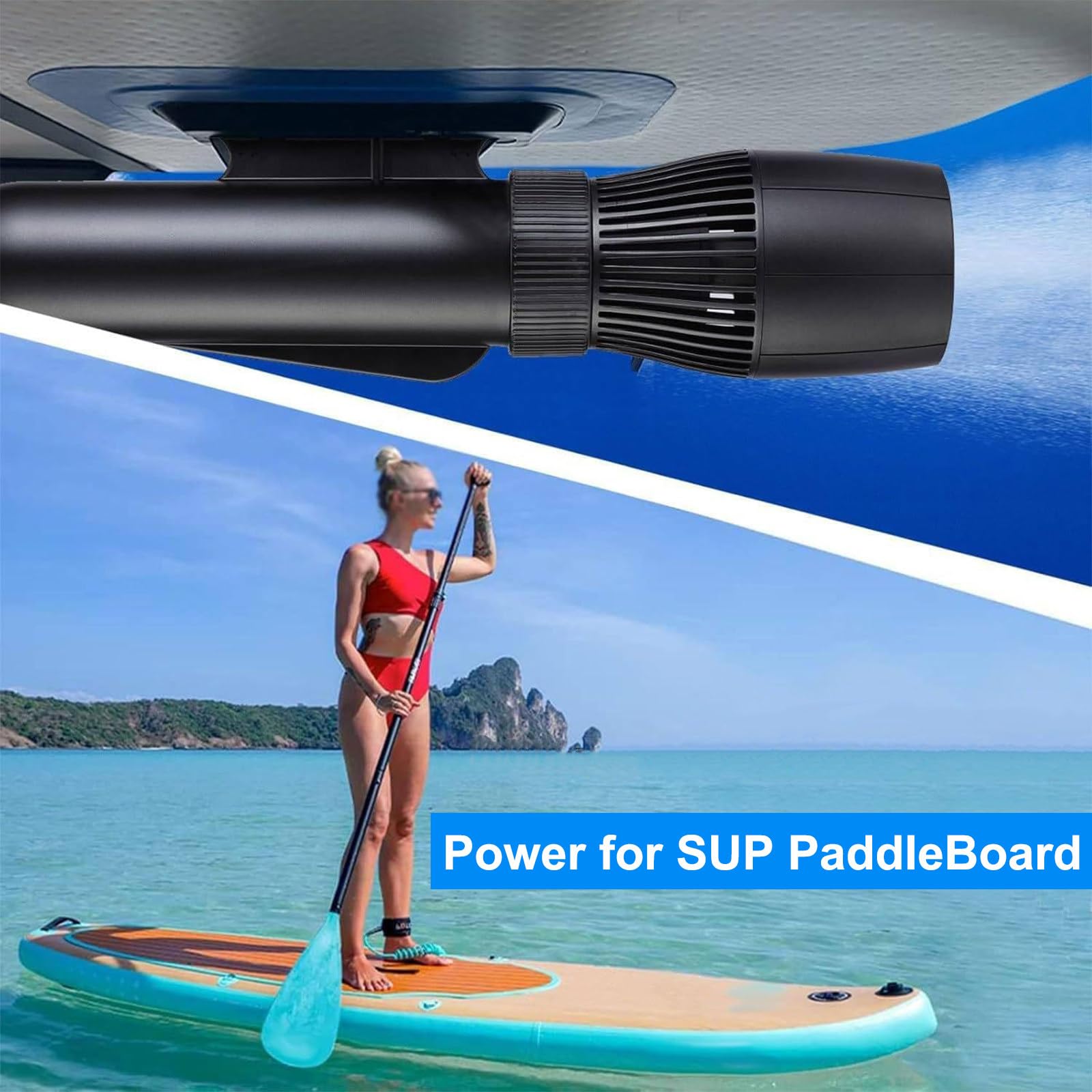 Patinete eléctrico subacuático, motor de 9 velocidades de 500 W, propulsor sumergible para buceo y tablas de surf, batería de 10000 mAh