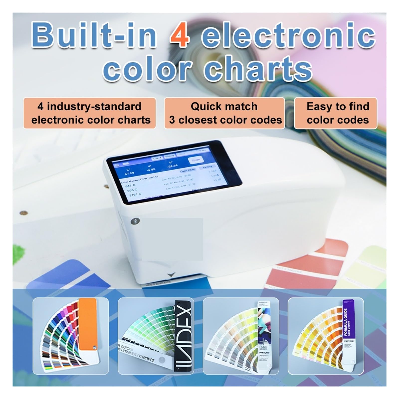 Colorimetro, Espectrofotómetro, colorímetro de pintura metálica y textil, colorímetro de plla táctil LS176