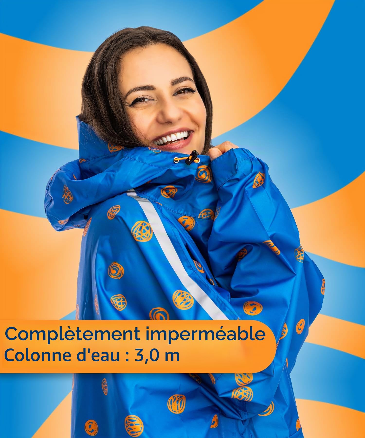 Jubi® Poncho de pluie pour femme - 100 % imperméable, léger et respirant - Poncho coupe-vent pour l'extérieur, la randonnée, le camping et les voyages - Protection contre la pluie élégante pour le