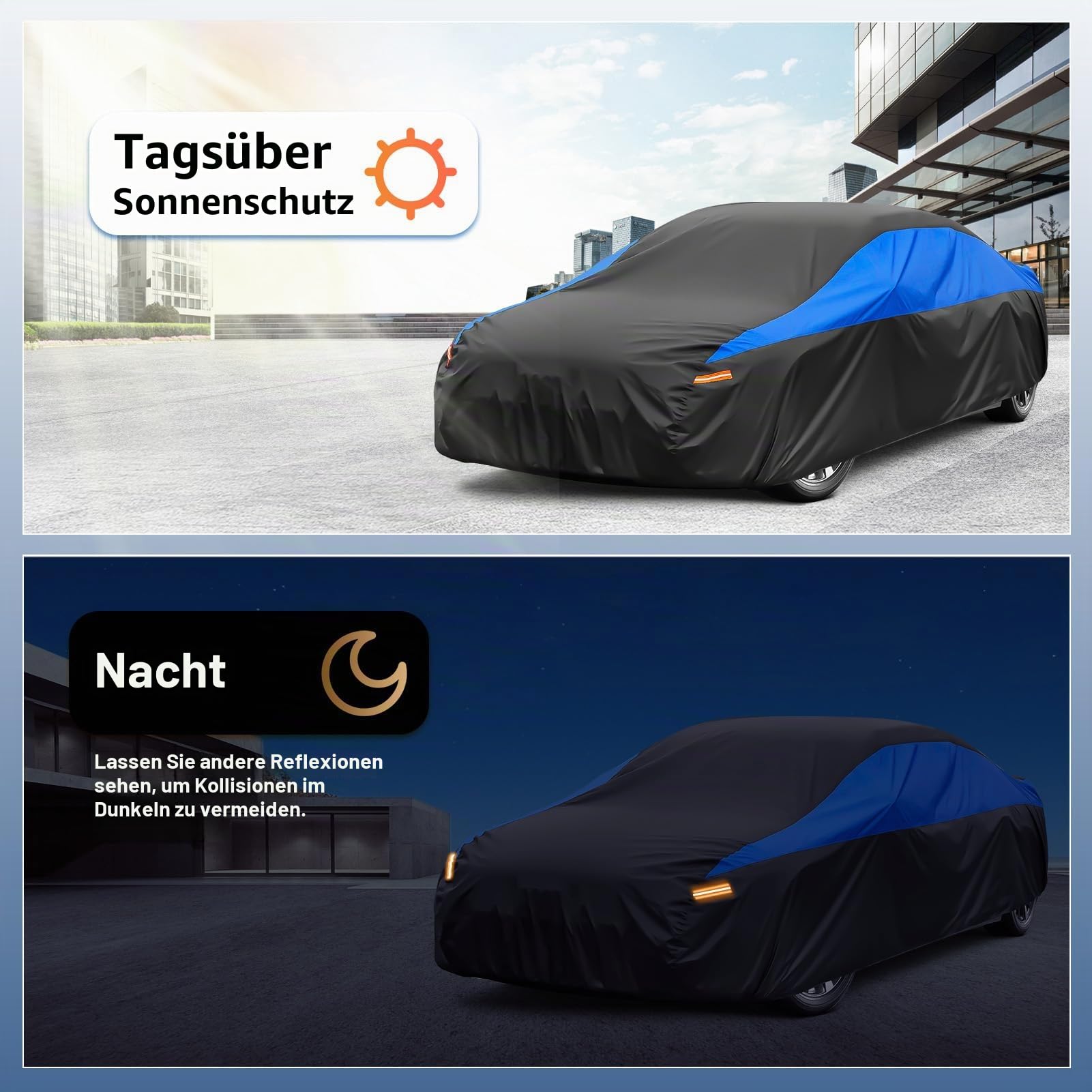 Gunhyi Autoabdeckung Wasserdicht und Atmungsaktiv, Vollgarage Autoplane für Porsche 718, BMW Z4 M2, F Type, VW EOS, Audi TT, Toyota Supra Etc. Schutz Vor Regen, Sonne und Staub. (Bis zu 450 cm) 3M
