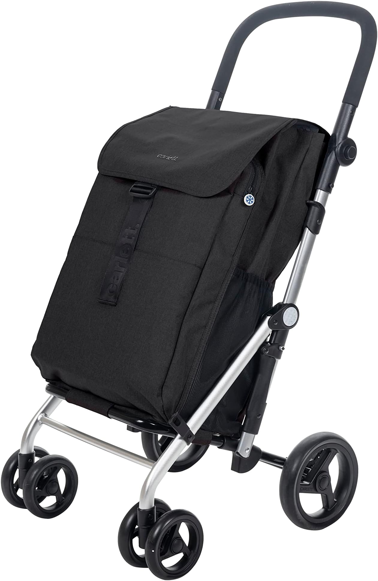 Classic Family Lett470 | Shopping Cart | Foldable Supermarket Trolley with 4 Rain-Resistant Wheels | Large Capacity of 64 L | Main Bag 32 kg, Thermal Bag 12 L | Black Color.
