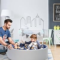 Vista 4 de Pozo de bolas suave extra grande para niños pequeños, 51 x 11.8 pulgadas, pozo de bolas de espuma para bebés y niños, gris