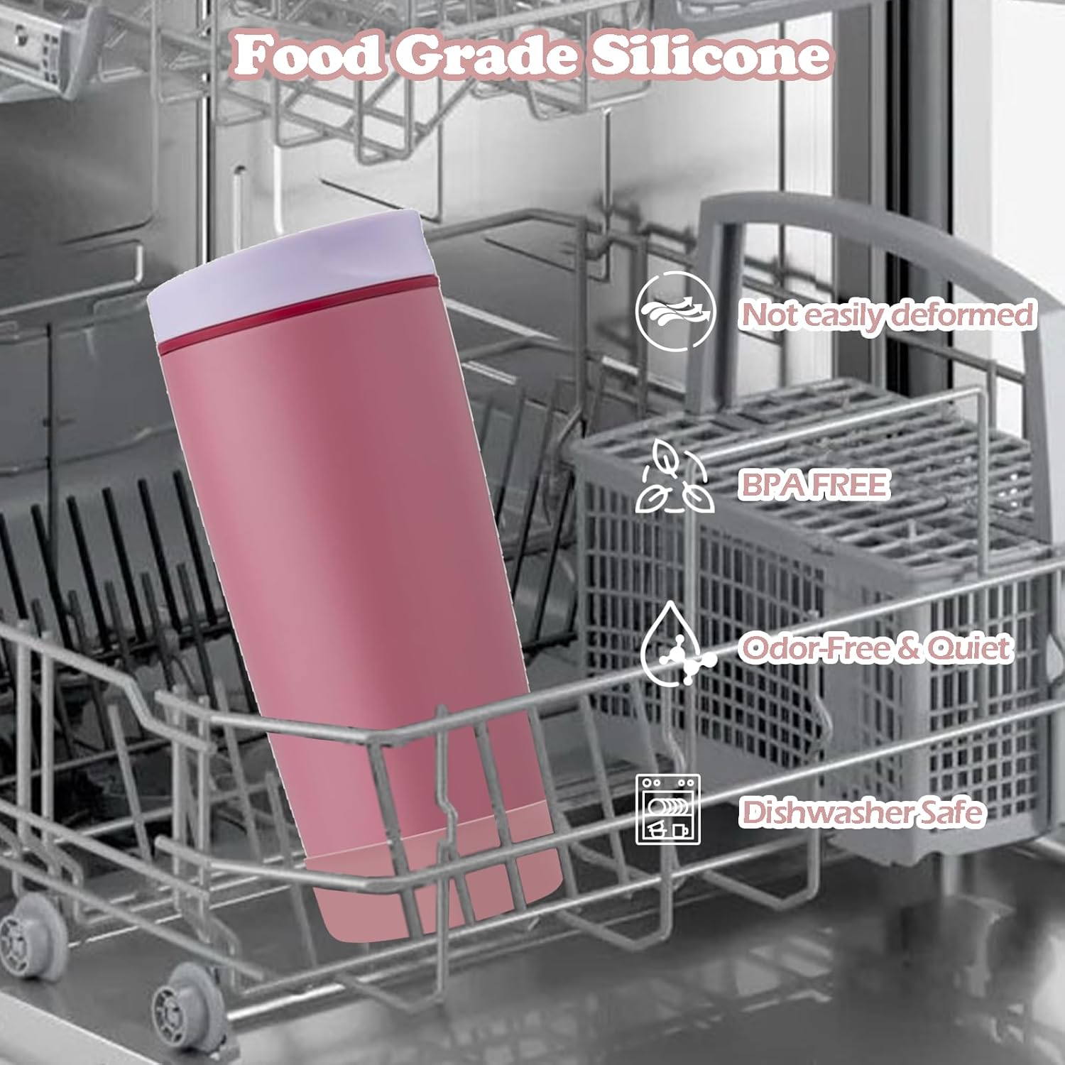 2pcs Silicone Boot for Owala SmoothSip Slider Coffee Tumbler 20oz 12oz, Anti-Slip Sleeve for Travel Coffee Mug, Protective Accessories for Owala BPA Free - Image 5