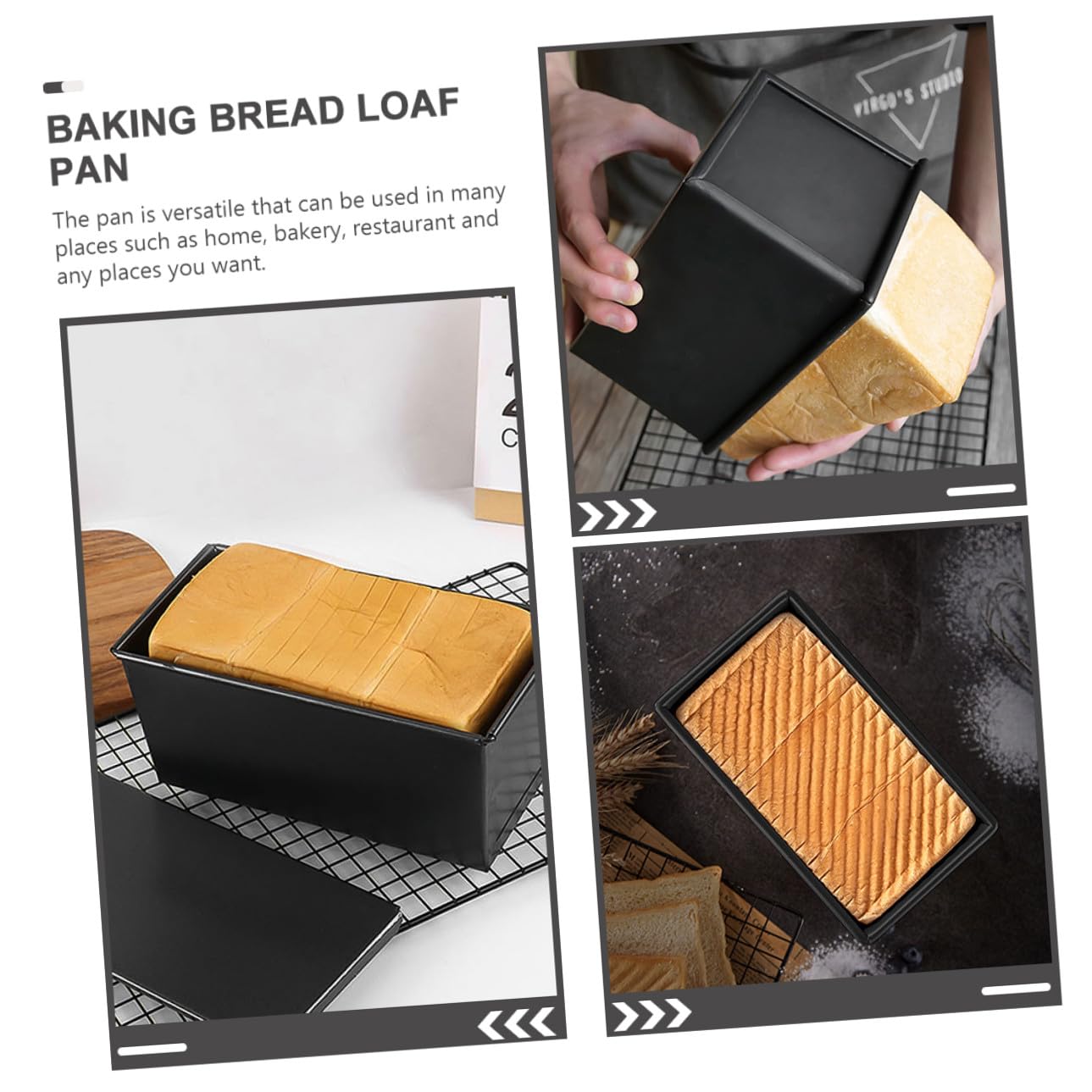 GARVALON Brotbackform Hitzebeständig 2 Stück mit Deckel aus Kohlenstoffstahl Antihaftbeschichtet und Nahtlosem Design für Haushalts Toast und Brotkasten