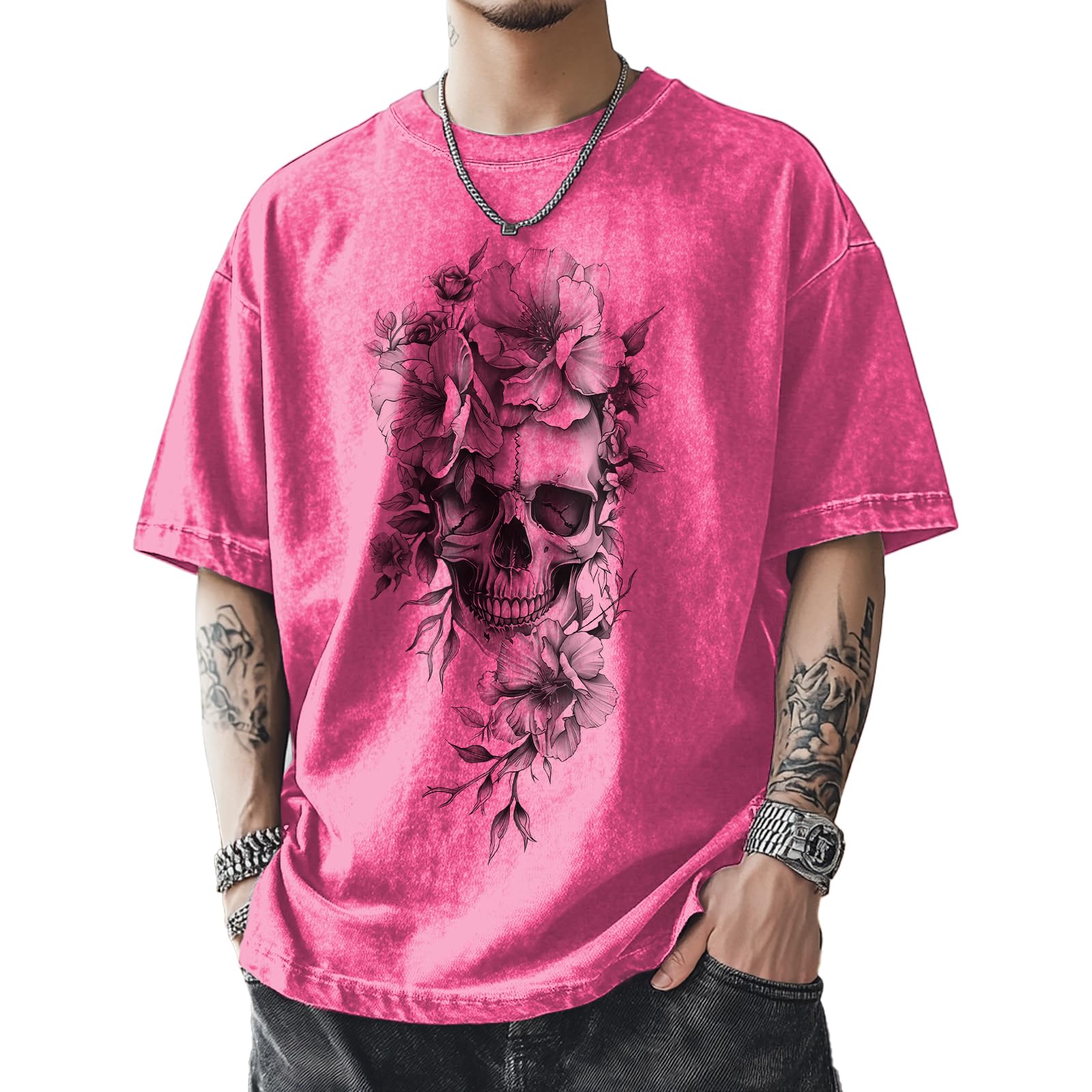 domirica Mens Graphic T-Shirts 90s Rock Summer Big and Tall Workout Breathable Quick Dry Short Sleeve 100% Cotton Tee Shirts