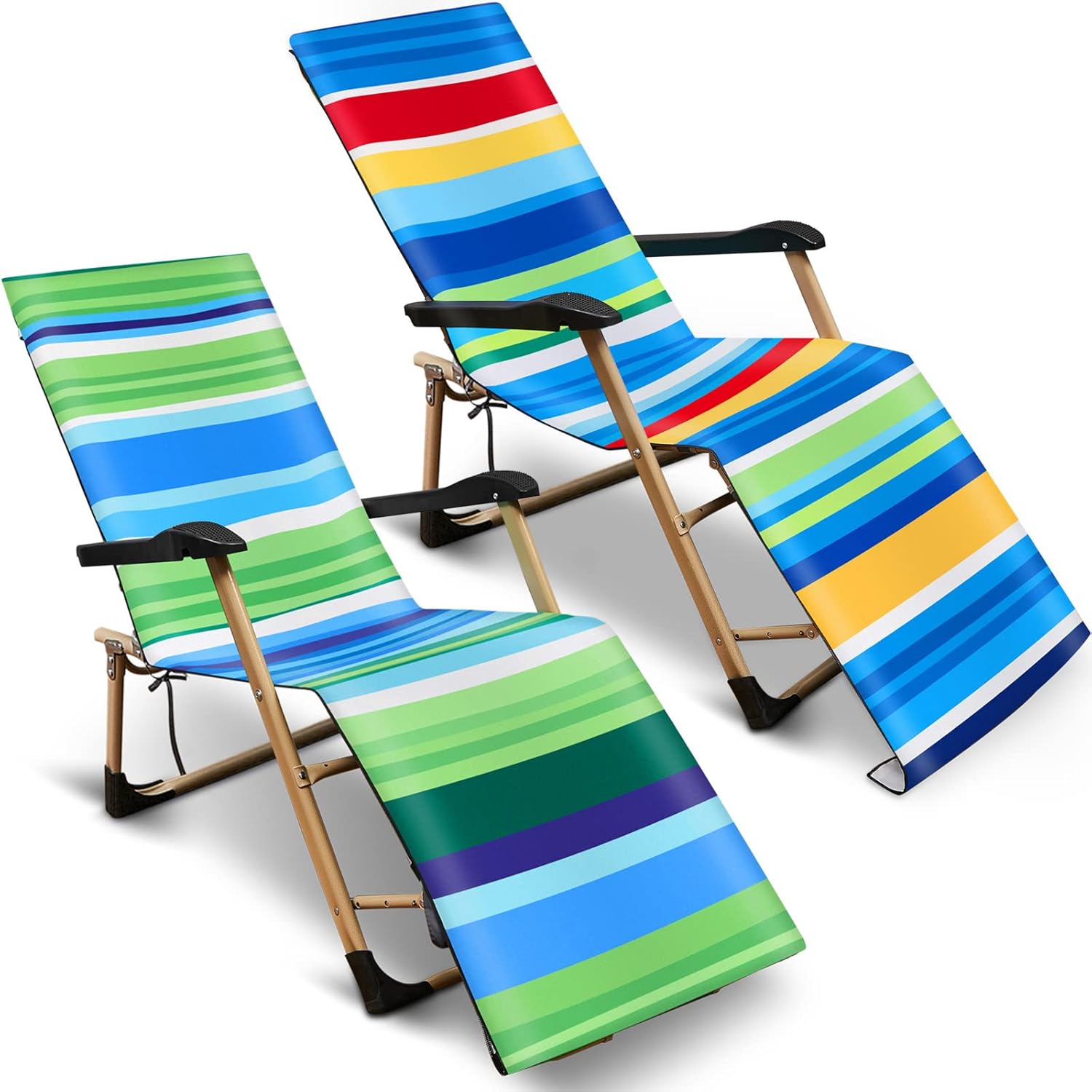 Redbaker 2 Pieces Beach Chair Cover Beach Lounge Chair