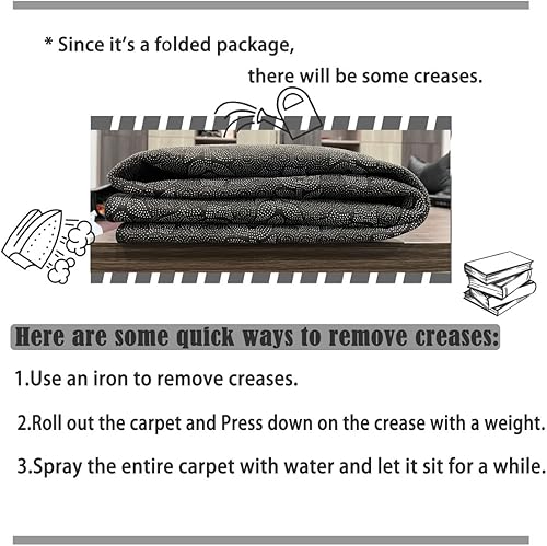 Miniatura 5 de Alfombra naranja quemada de 5 x 7 pies para dormitorio, sala de estar, alfombra geométrica negra y gris para interiores, alfombra de pintura al óleo