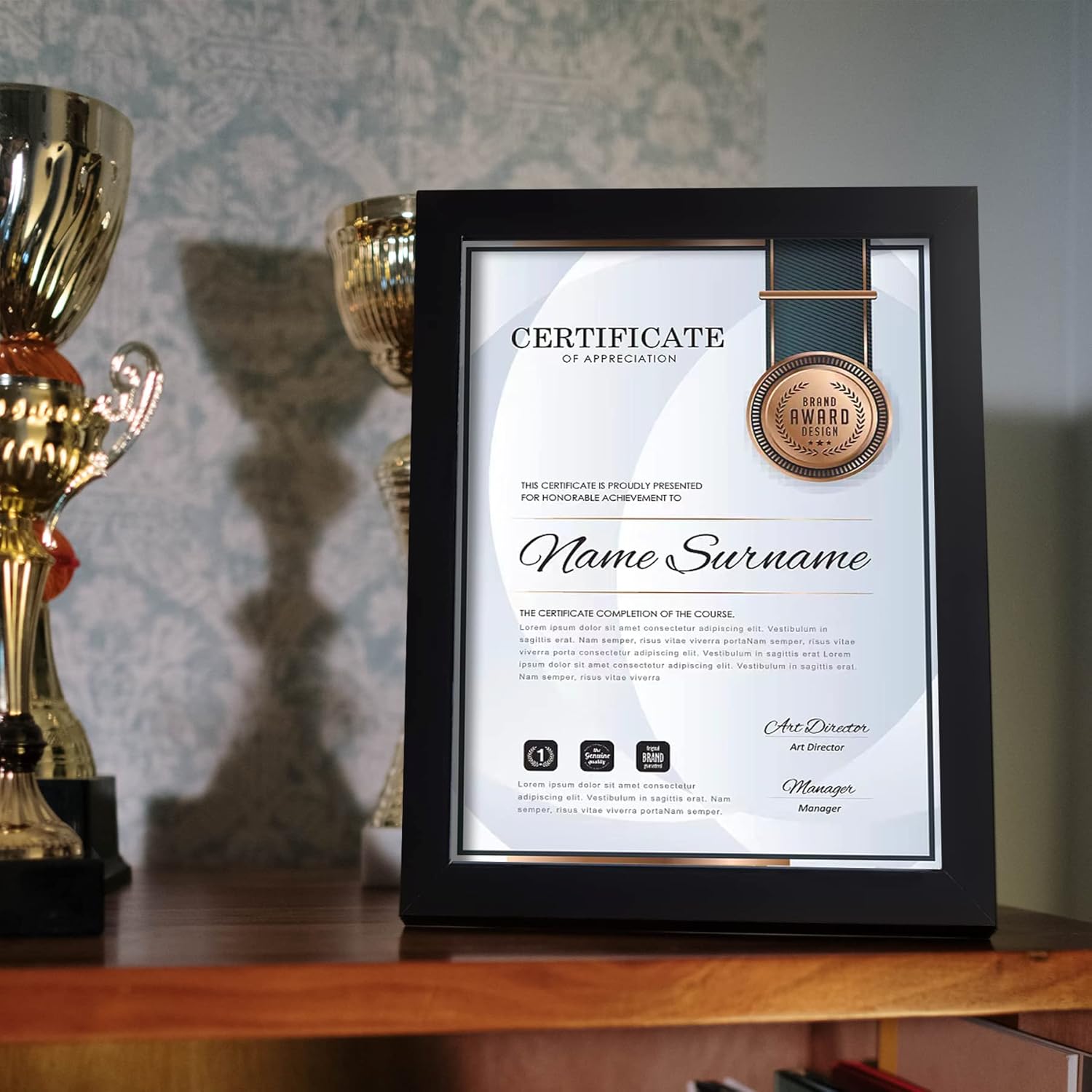 SESEAT 8.5 x 11 Frame Certificate Document Frame Set of 6, Diploma Frame for Wall and Tabletop, Black - Image 4