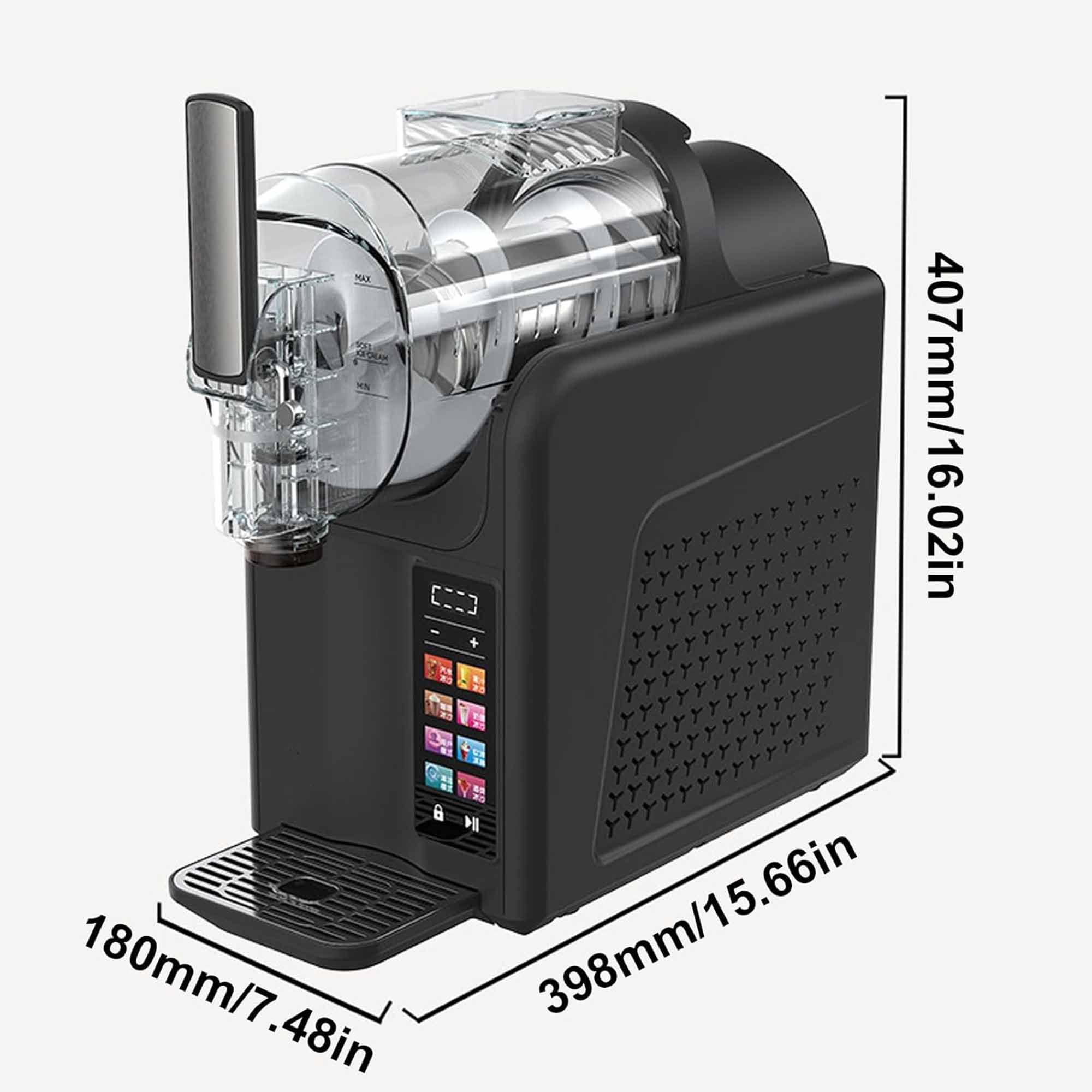 Máquina De Bebidas Congeladas De 185w, Máquina De Granizados De 2l, Diseño Autolimpiante Y Desmontable, 7 Modos Preestablecidos, Para Casa/café black