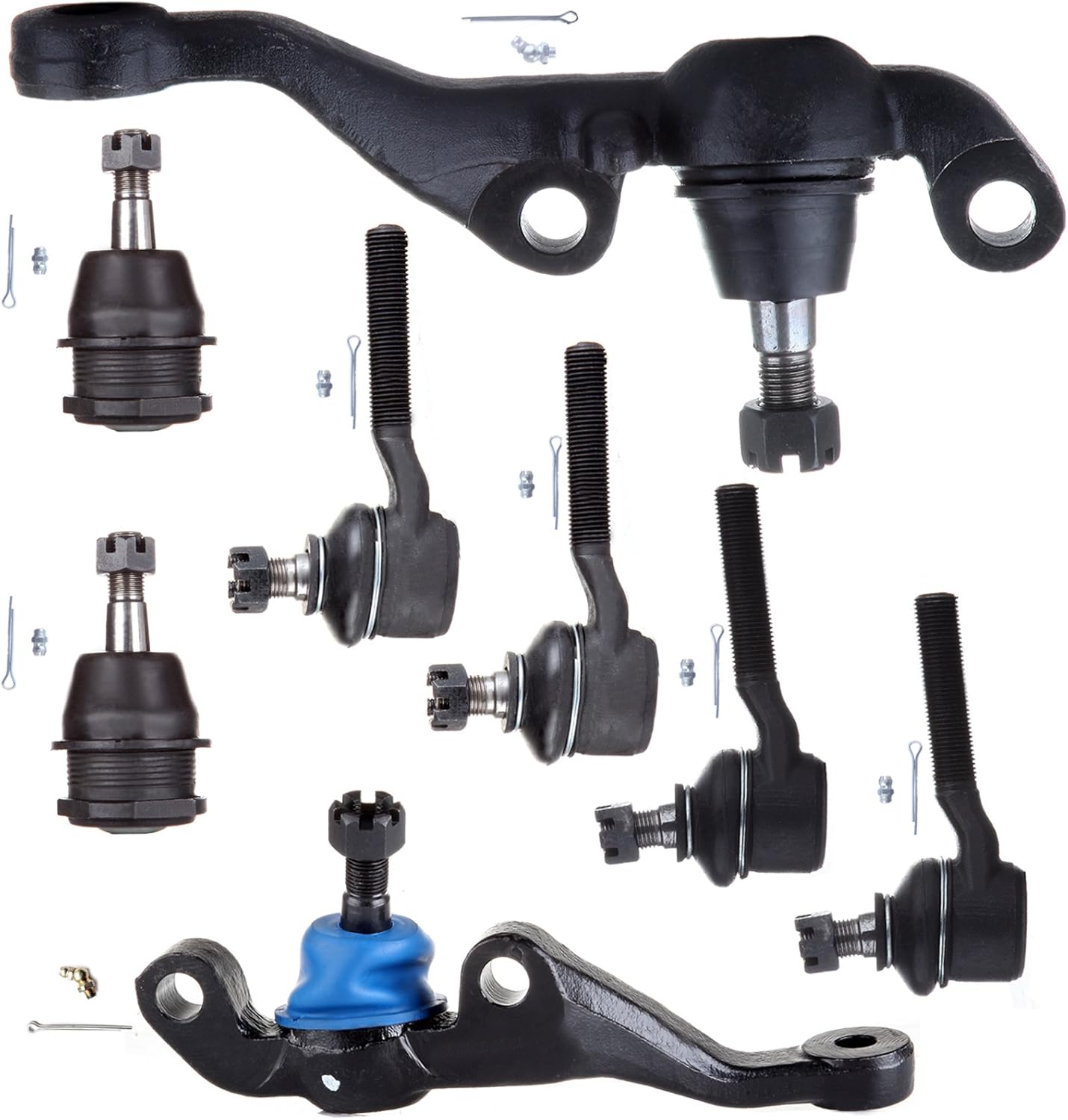OCPTY - New 8-Piece fit for Dodge Challenger Charger Coronet Dart for Plymouth Barracuda Cuda Duster GTX Roadrunner Satellite Scamp Valiant-2 Upper 2 Lower Ball Joint 4 Tie Rod Ends