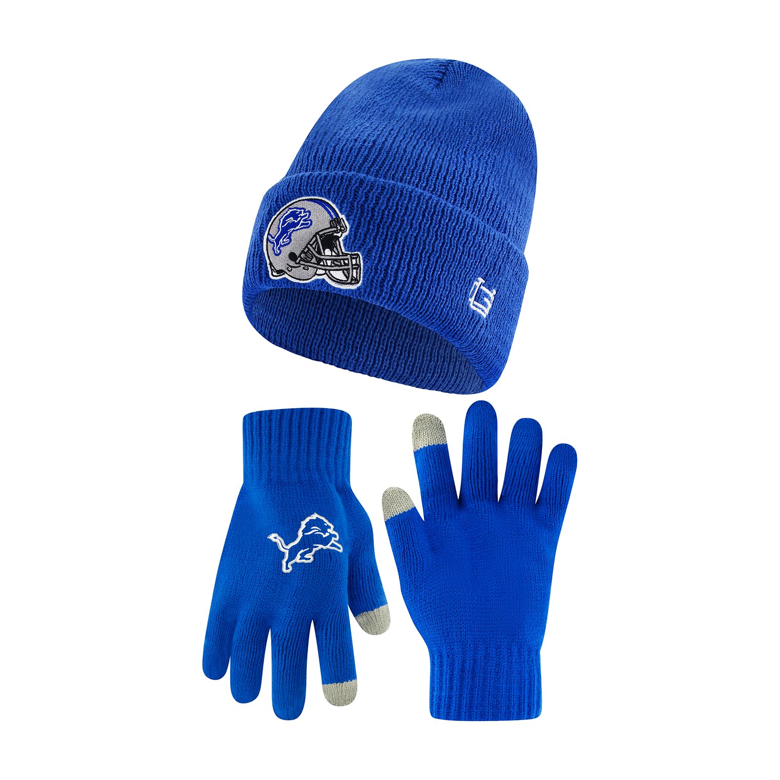 Ultra Game Adults NFL Official Super Soft Heritage Logo Winter Beanie Knit Hat with Extra Warm Touch Screen Gloves