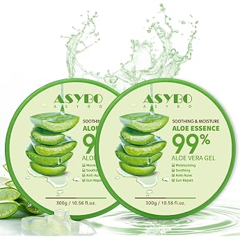 300 x 2 ml Natural Aloe Vera Gel Organic Moisturising Cream Soothing and Moisturising Sunburn and Scar Repair