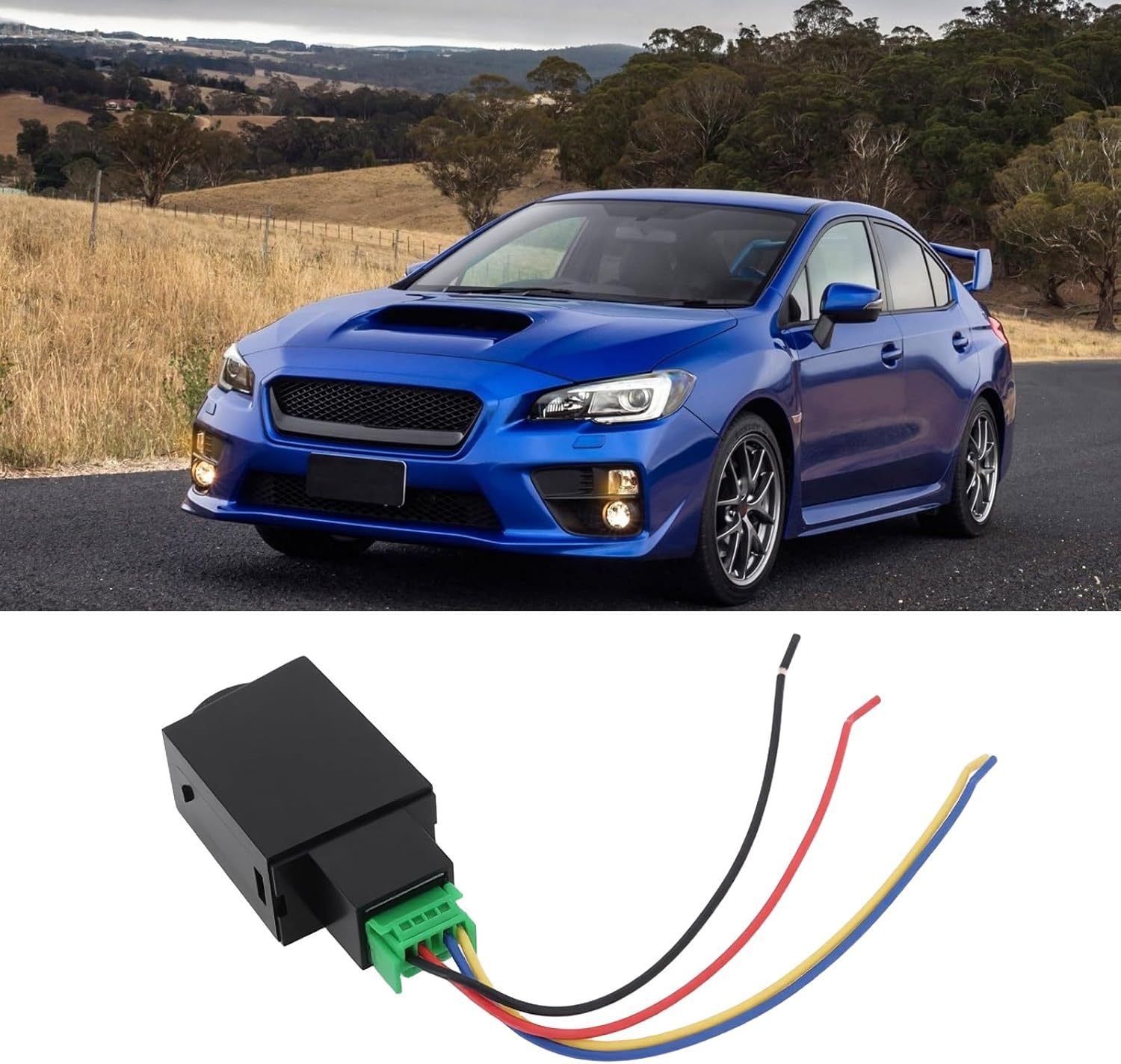 4 Poles Car Fog Lights Push Button Switch 12V Compatible with Subaru with LED Indicator (Yellow Light)