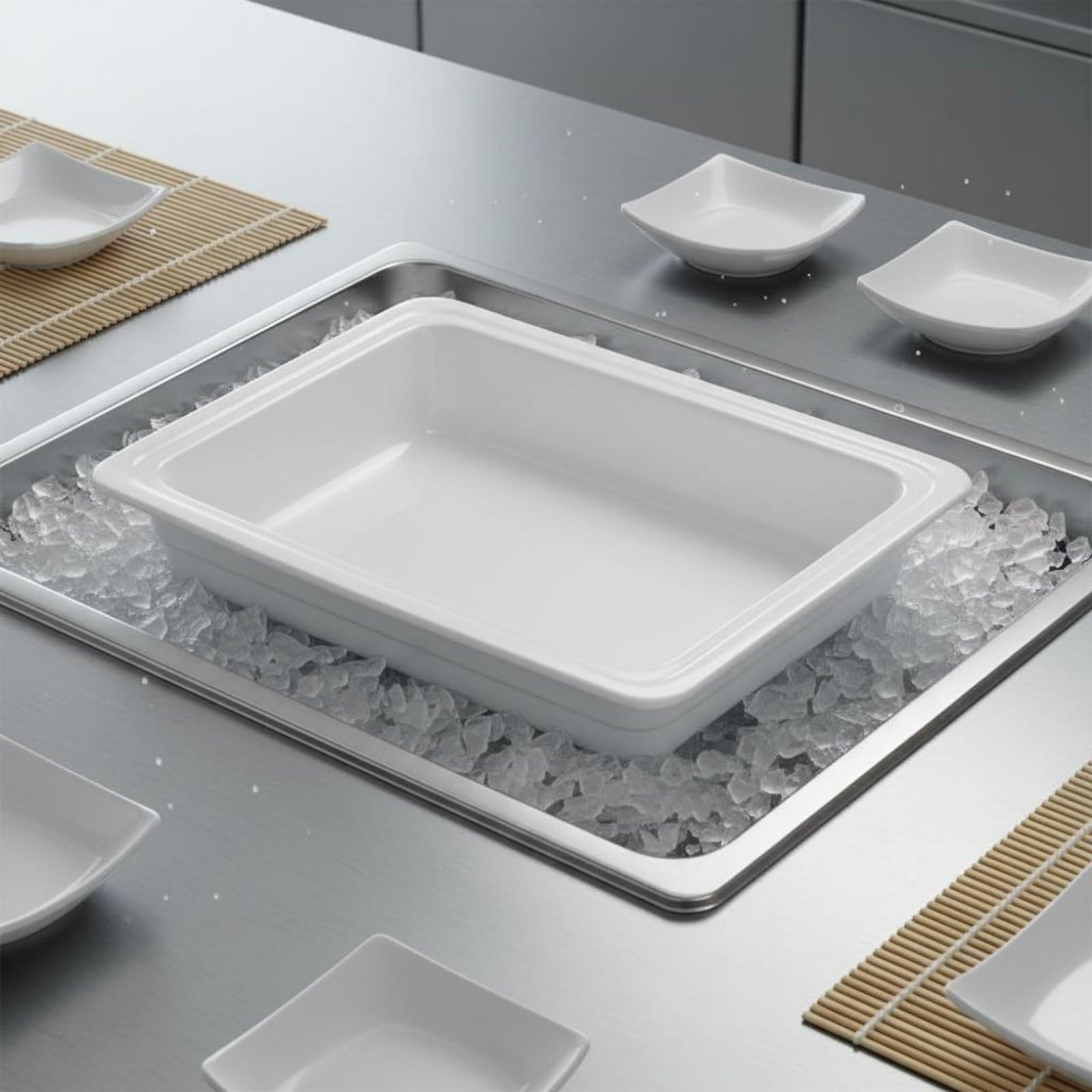 predolo Supporto Espositivo per Buffet Riutilizzabile Piatto da Buffet Bordi Rialzati Espositore Rettangolare per Dessert per Ristoratori, Feste, 1-2