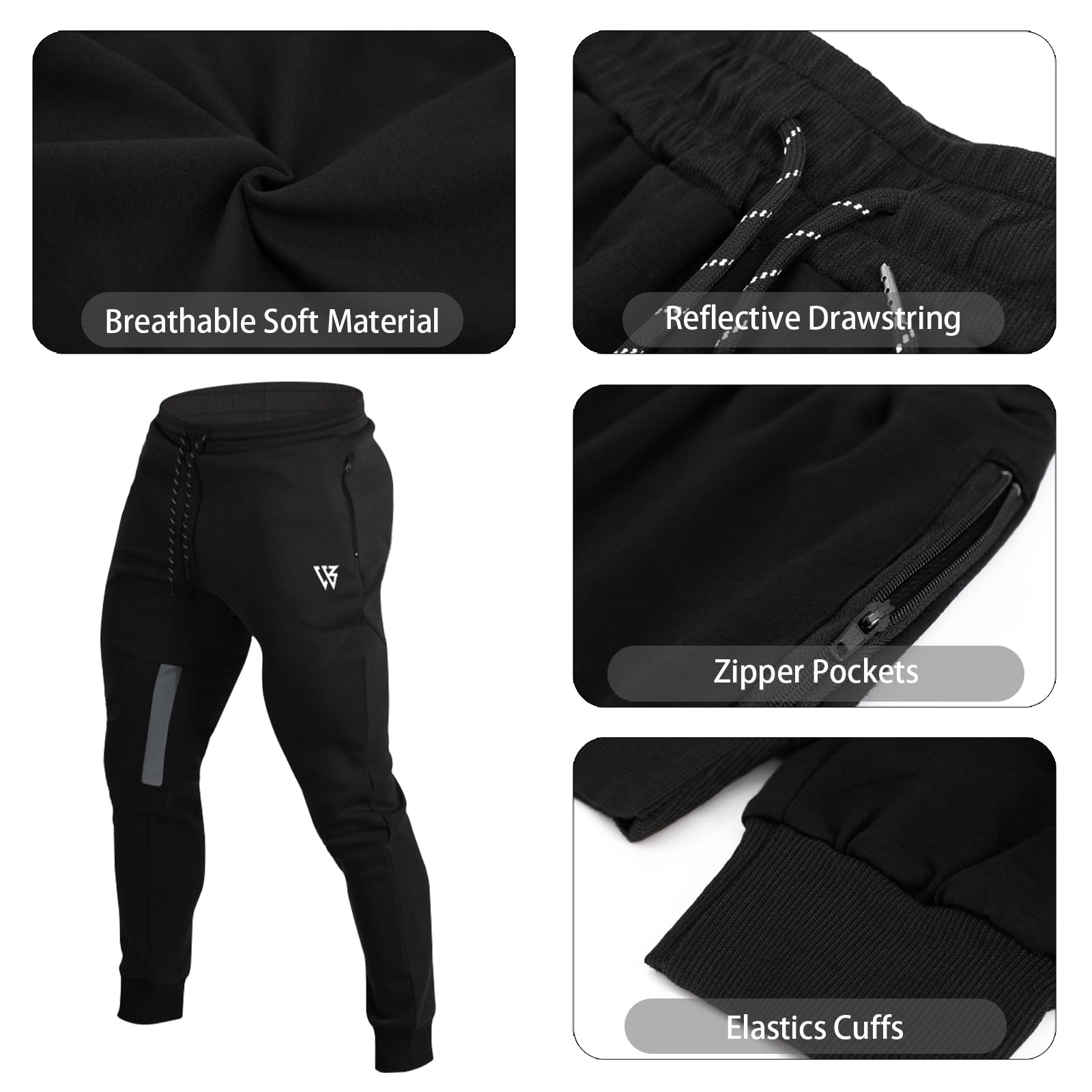 BROKIG Pantaloni della Tuta da Jogging da Palestra Vertex da Uomo con Tasche