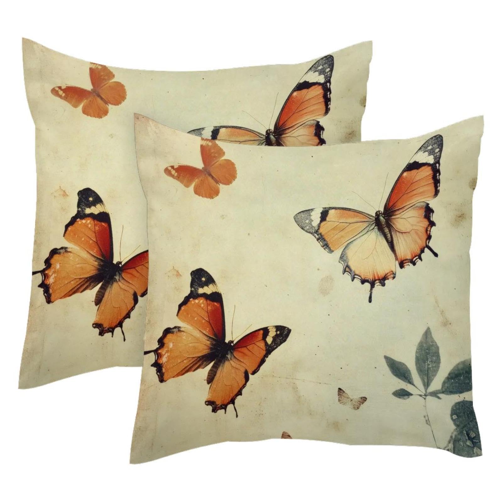 Housses de coussin de canapé modernes 50x50 en velours avec motif papillons décoratifs