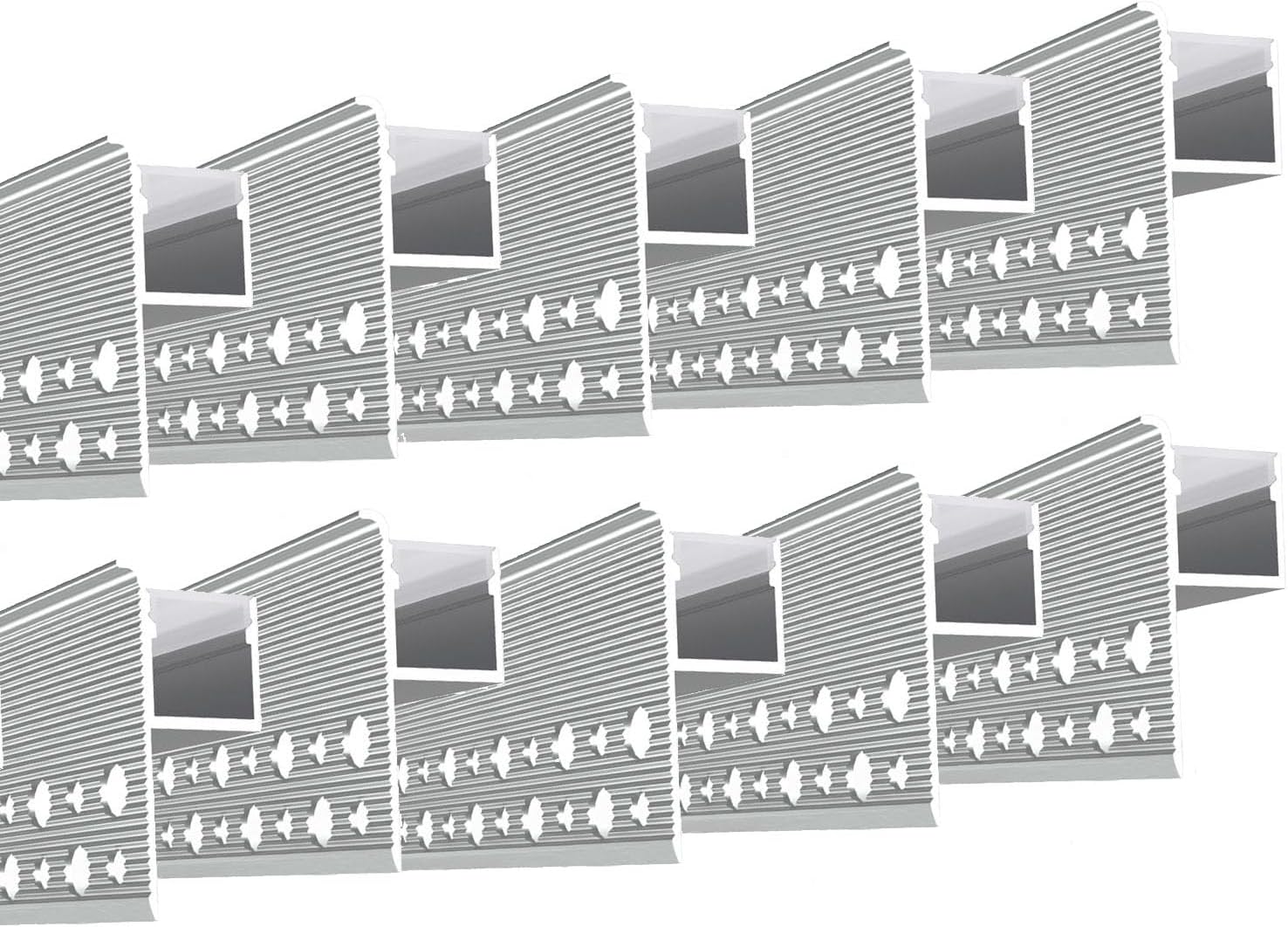 Besseto Plaster-in LED Channel 10 Pack 6.6FT/2 Meter Trim Edge LED Strip Aluminum Channel,Trimless Recessed Drywall Aluminum LED Profile for Wall and Ceiling
