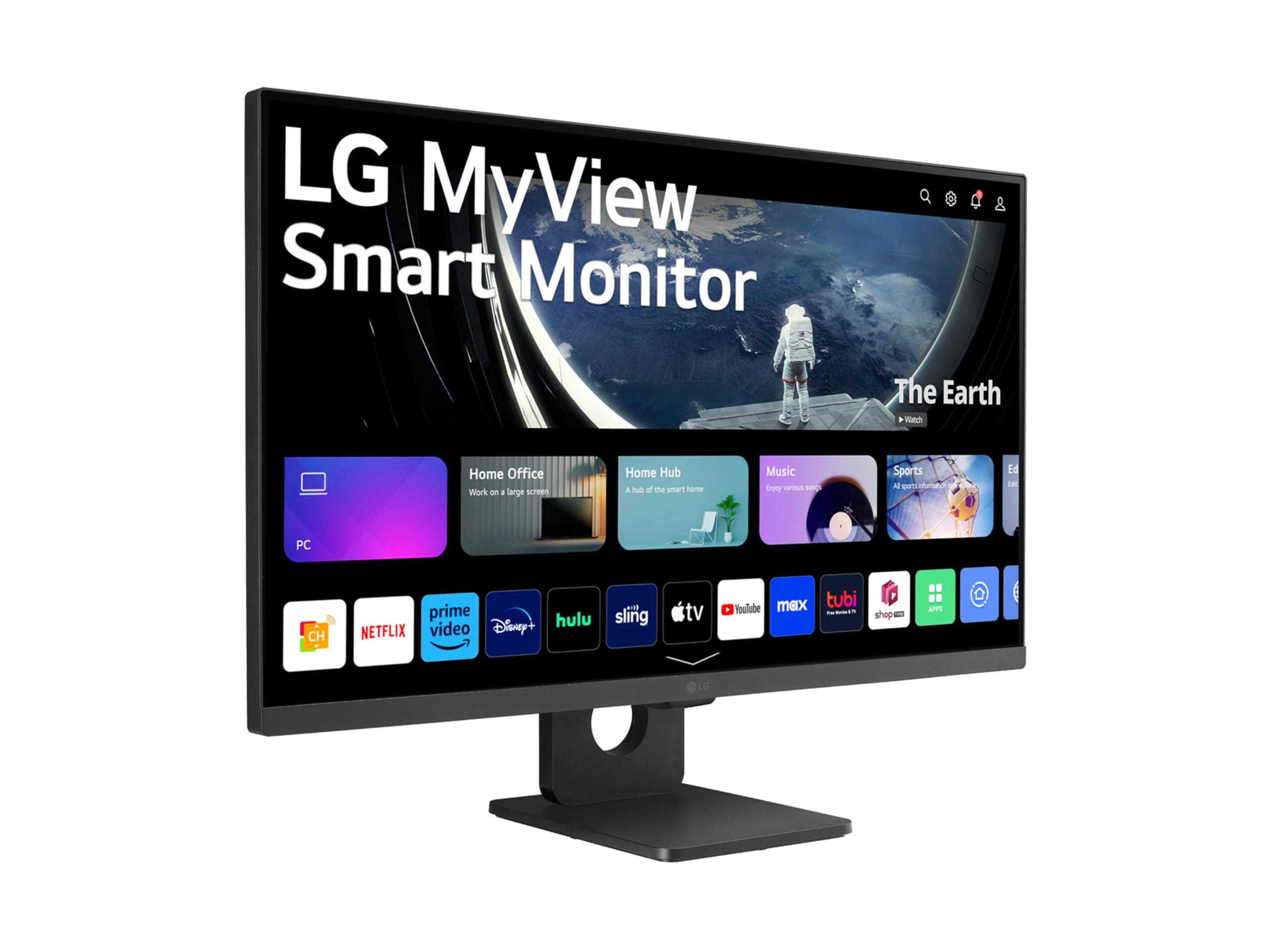 LG 27SR50F Smart Monitor 27" Full HD LED IPS HDR10, 1920x1080, smart webOS 23 con app di streaming, Audio Stereo 10W, 2x HDMI, 1x USB, WiFi, Miracast, AirPlay, Telecomando, Nero