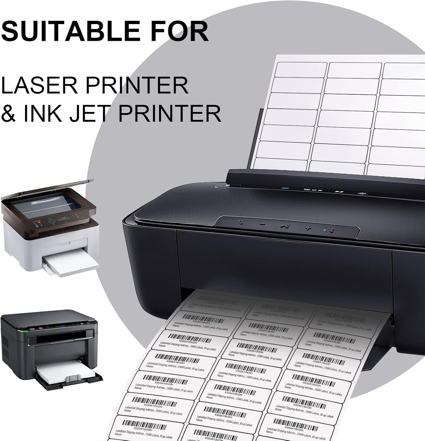 Address Labels (15,000/500 Sheets) - 1" x 2-5/8" Mailing Labels, 30 UP Shipping Sticker for Laser and Inkjet Printers - Image 5