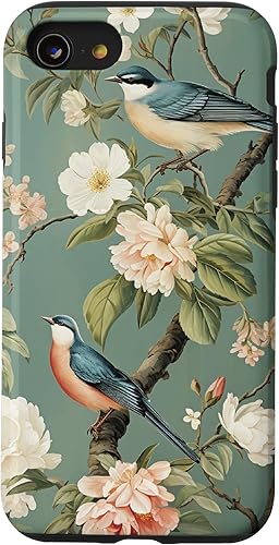 Miniatura 1 de Funda para iPhone SE (2020)  7  8 Chinoiserie birds in green