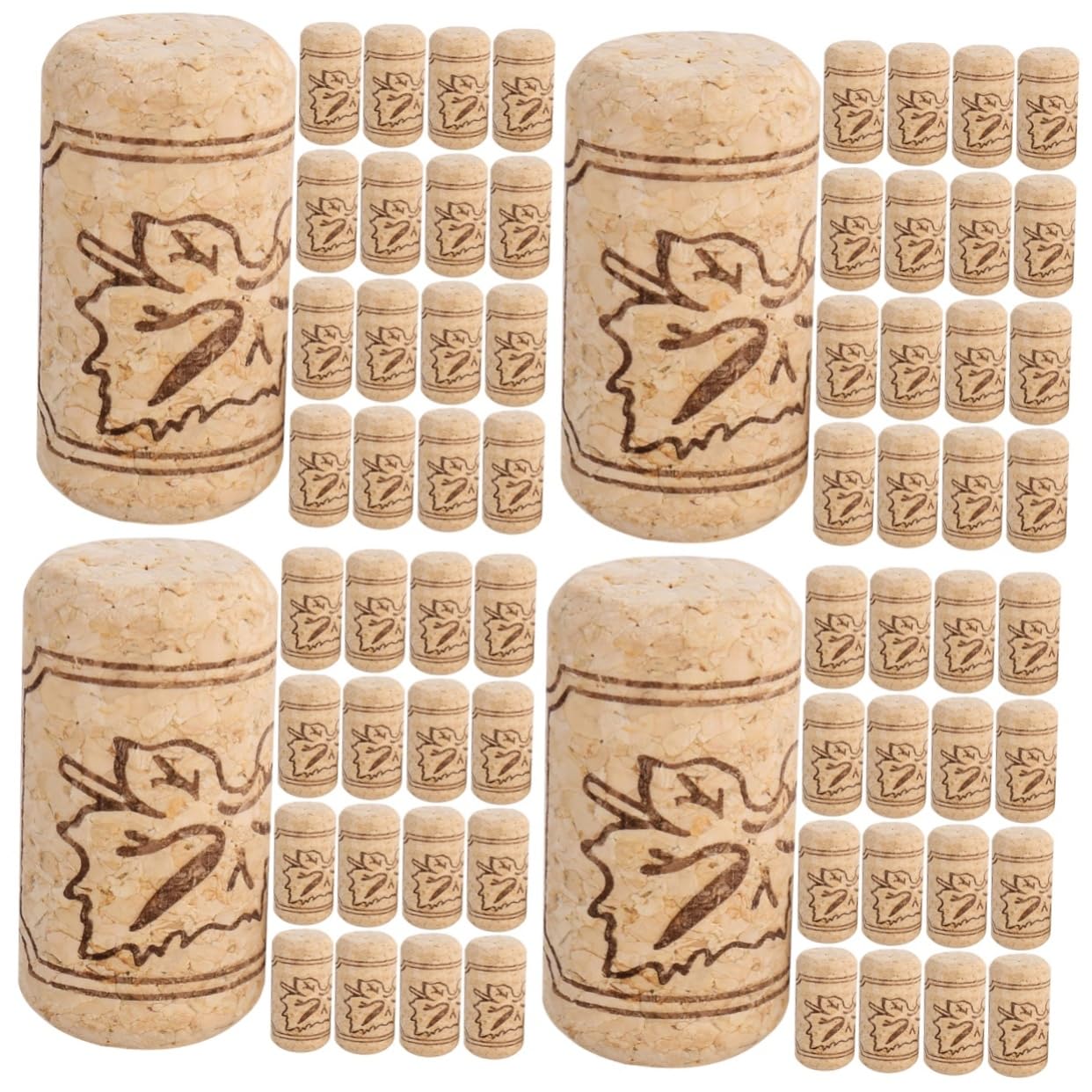 Amosfun 80 Piezas Corcho De Botella Tapones De Vino para Botellas De Vino Tapón De Corcho De Hoja De UVA Decoración De Botella De Vino Tapones De Botellas Tapón De Botella De Vino Madera