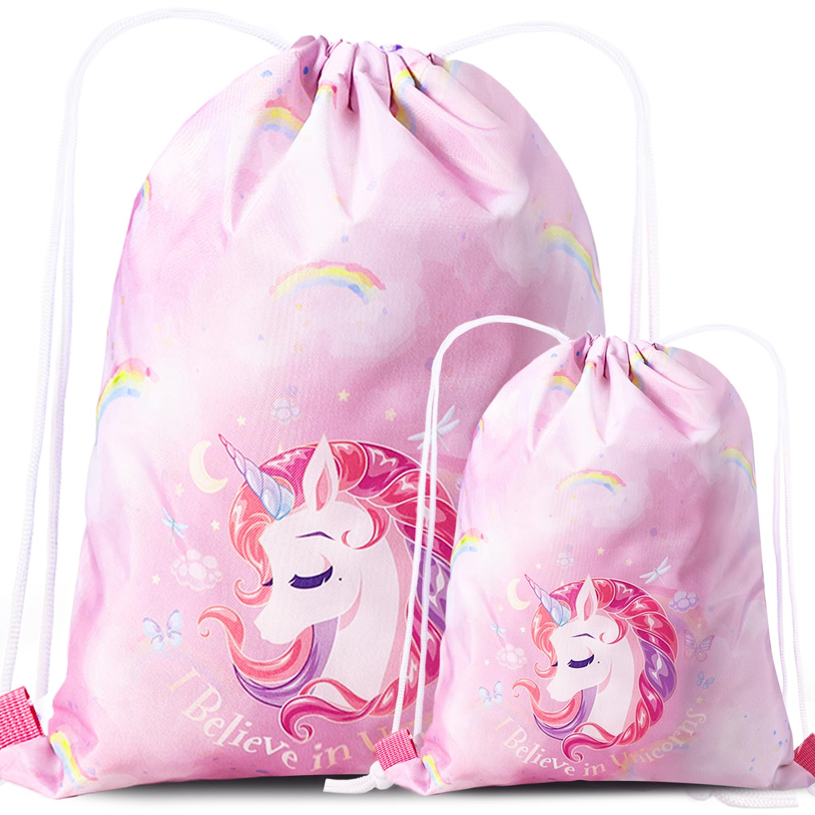 WSBArt Drawstring Backpack for Girls Pink Drawstring Gym Bag Waterproof Draw String back Bag for Sports Dance Swimming Beach Travel Birthday Gift