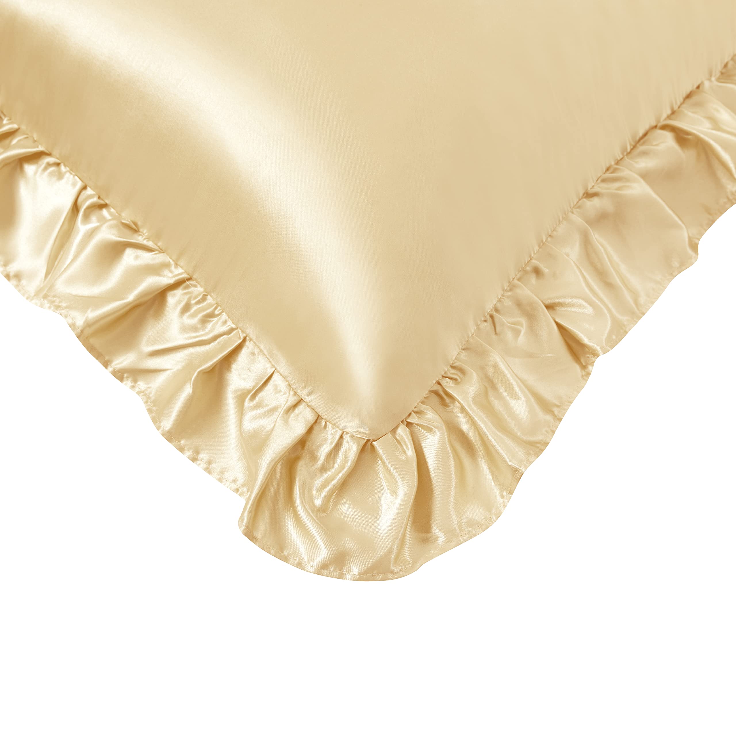 Taies D'Oreiller En Satin Bleu Clair à Volants Pour Cheveux Et Peau Soie Standard Lot De 2 Avec Fermeture Enveloppe D Coration Chambre Princesse