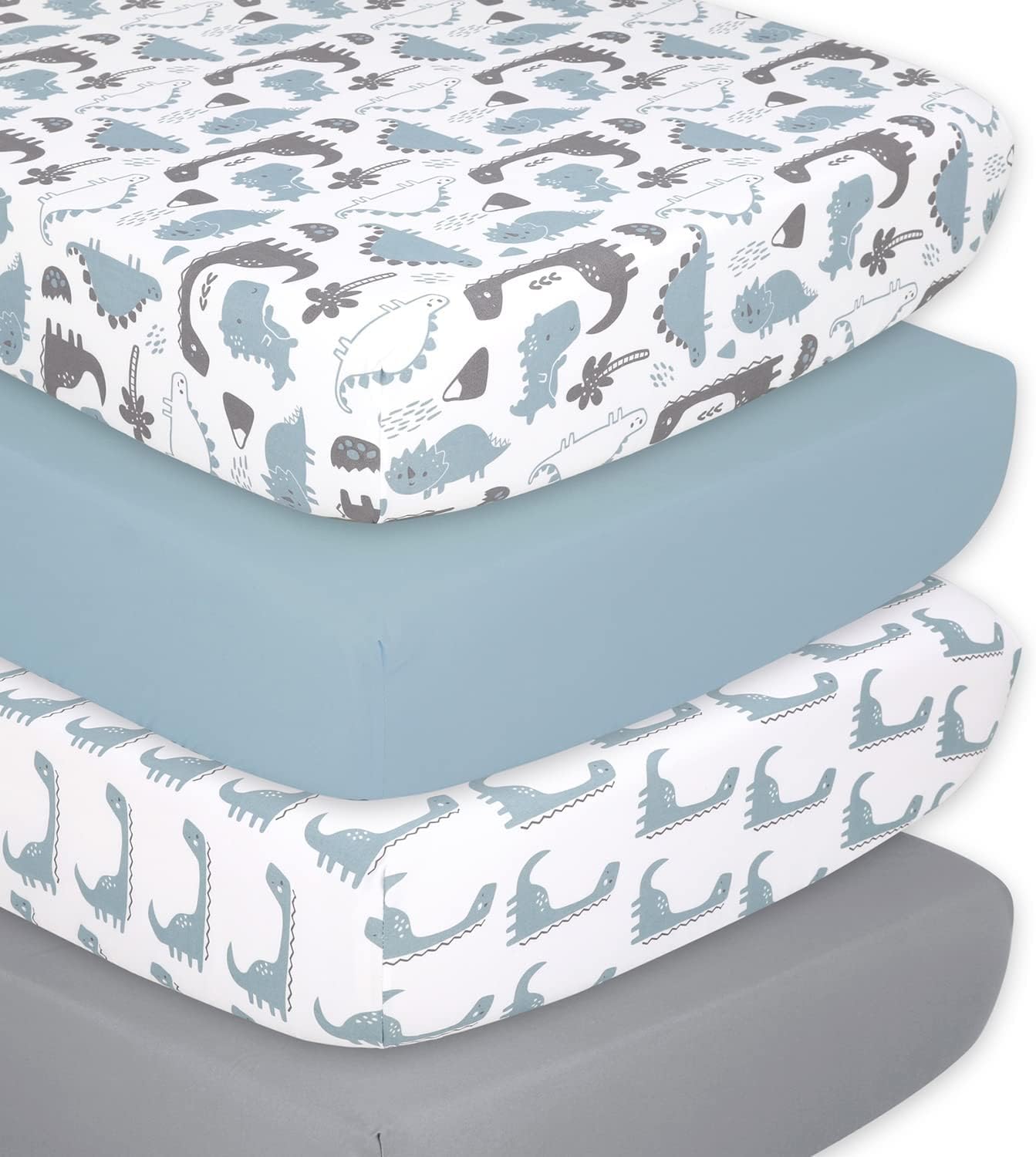 The Peanutshell Dinosaur Crib Sheets for Baby Boys, Fitted