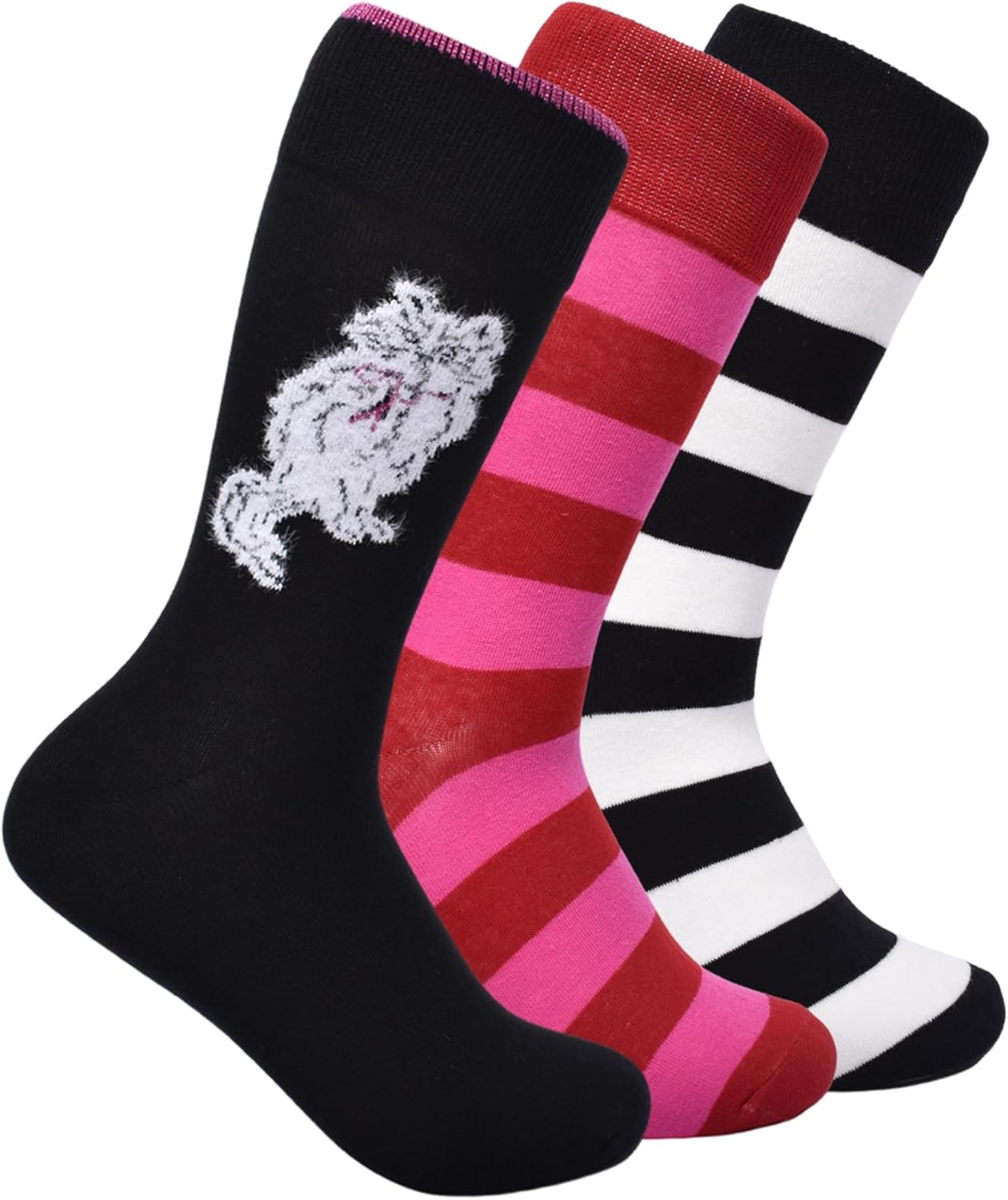 kate spade new york Women's 3-Pack Pretty Kitty Crew Socks, Soft & Comfortable