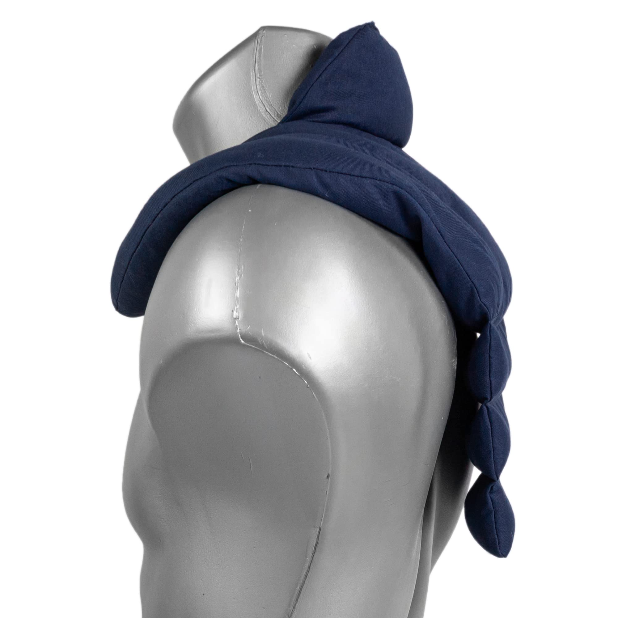 Cuscino per il collo con forma a U per l'area cervicale - Collo + Spalle + Schiena - Cuscino con noccioli di ciliegia - Cuscino termico - Cuscino per il collo - blu scuro