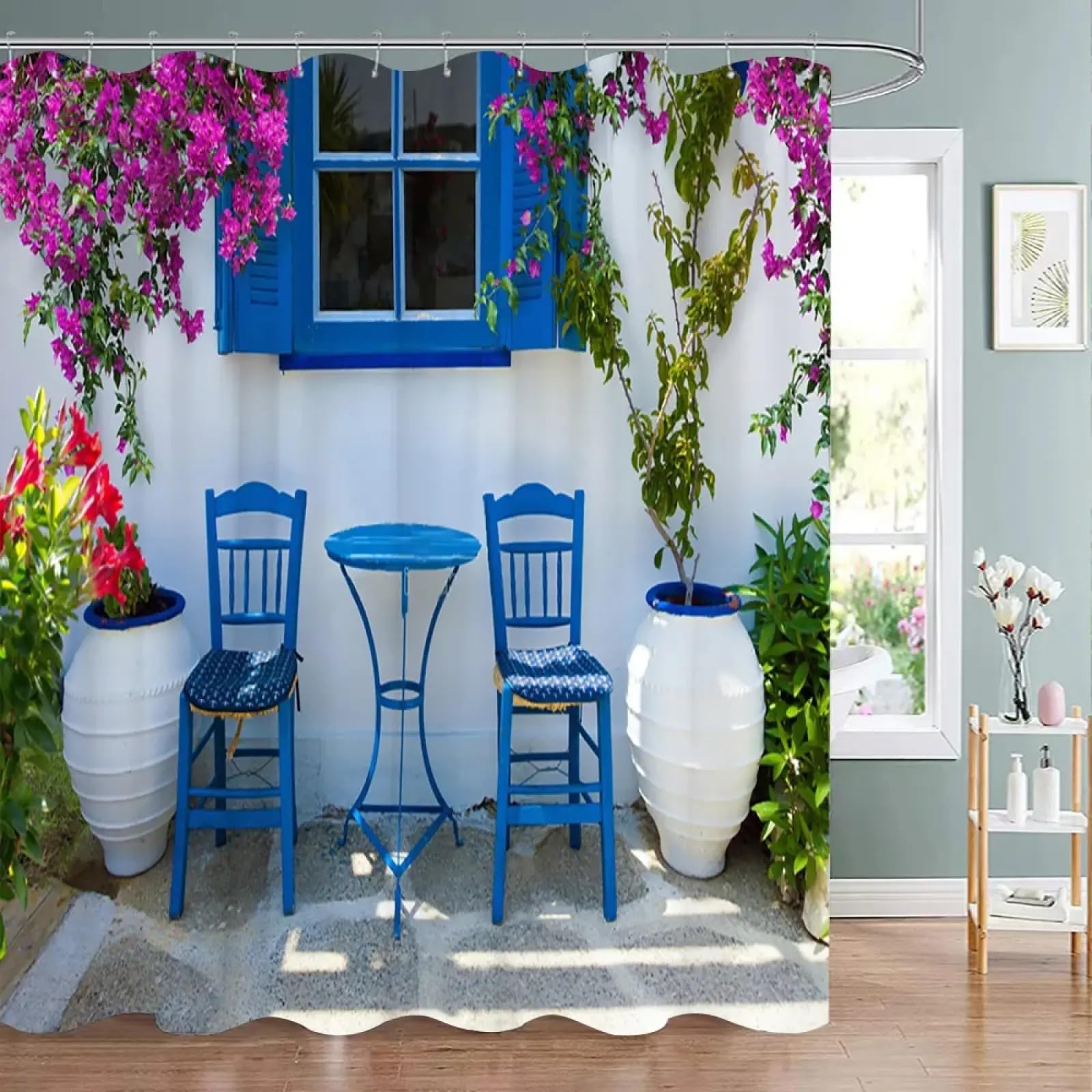 Rideaux de douche paysages plantes florales 130x183cm décoration salle de bain moderne
