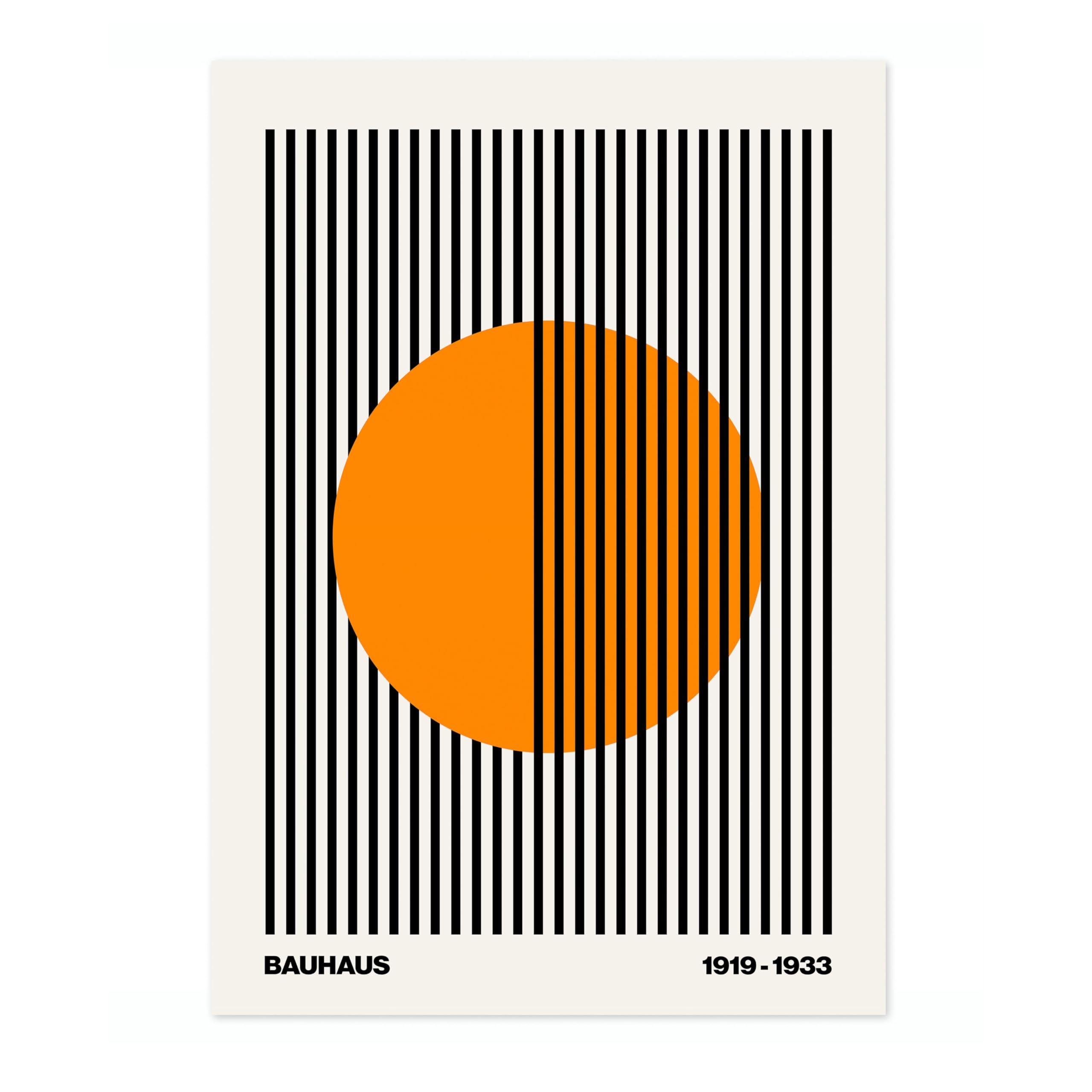 Circle & Stripes Orange Bauhaus Poster, Bauhaus Print, Framed Abstract Art, Mid-Century Wall Art, Archival Matte, A3 (Print Only) - 42x29.7cm โ image 1